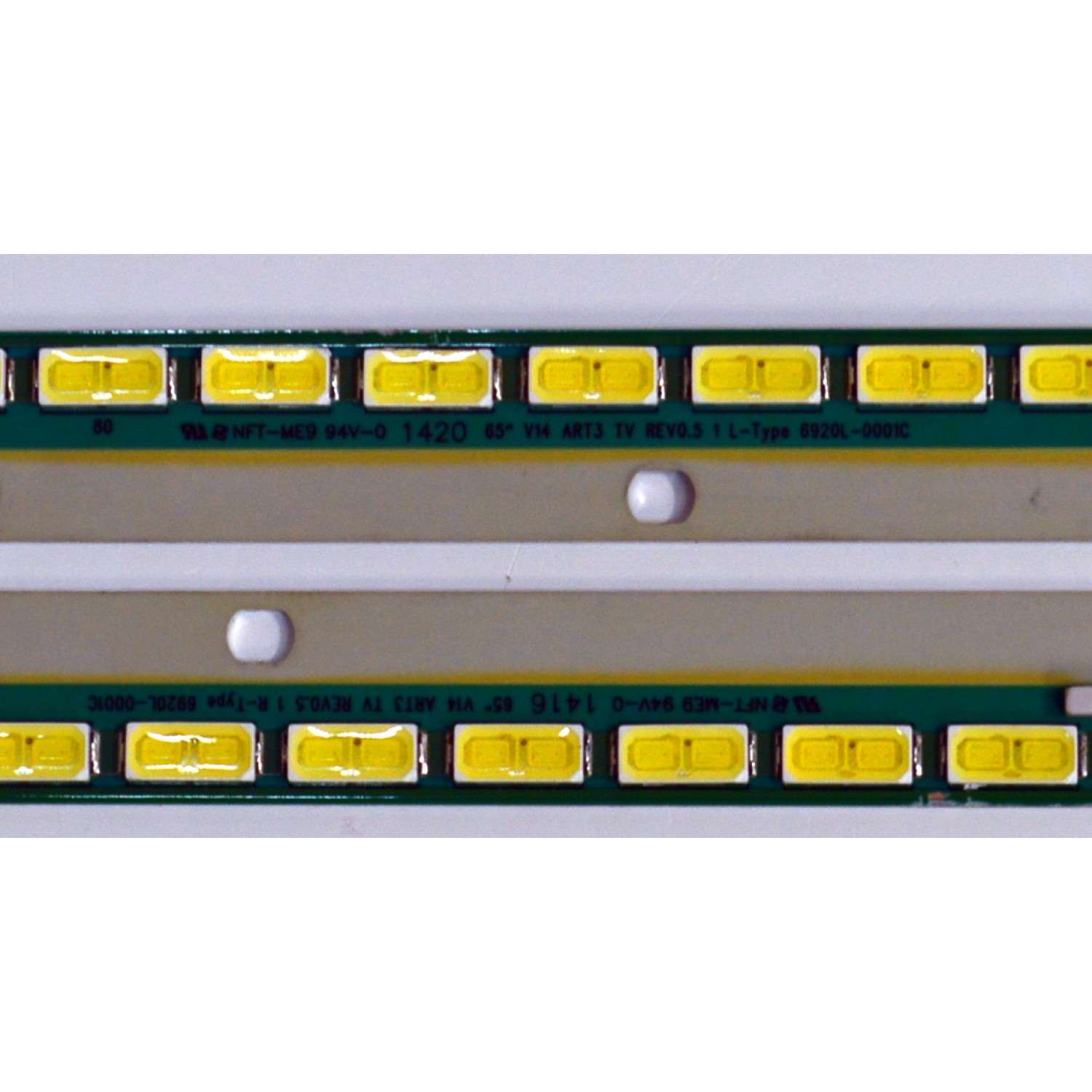 KIT DE LEDS ORIGINAL PARA TV LG 2 PIEZAS / NUMERO DE PARTE 6920L-0001C / 65" V14 ART TV REV0.5 1 L-TYPE / 65" V14 ART TV REV0.5 1 R-TYPE / PANEL LC650EQF / MODELO 65UB9500 - Imagen 2