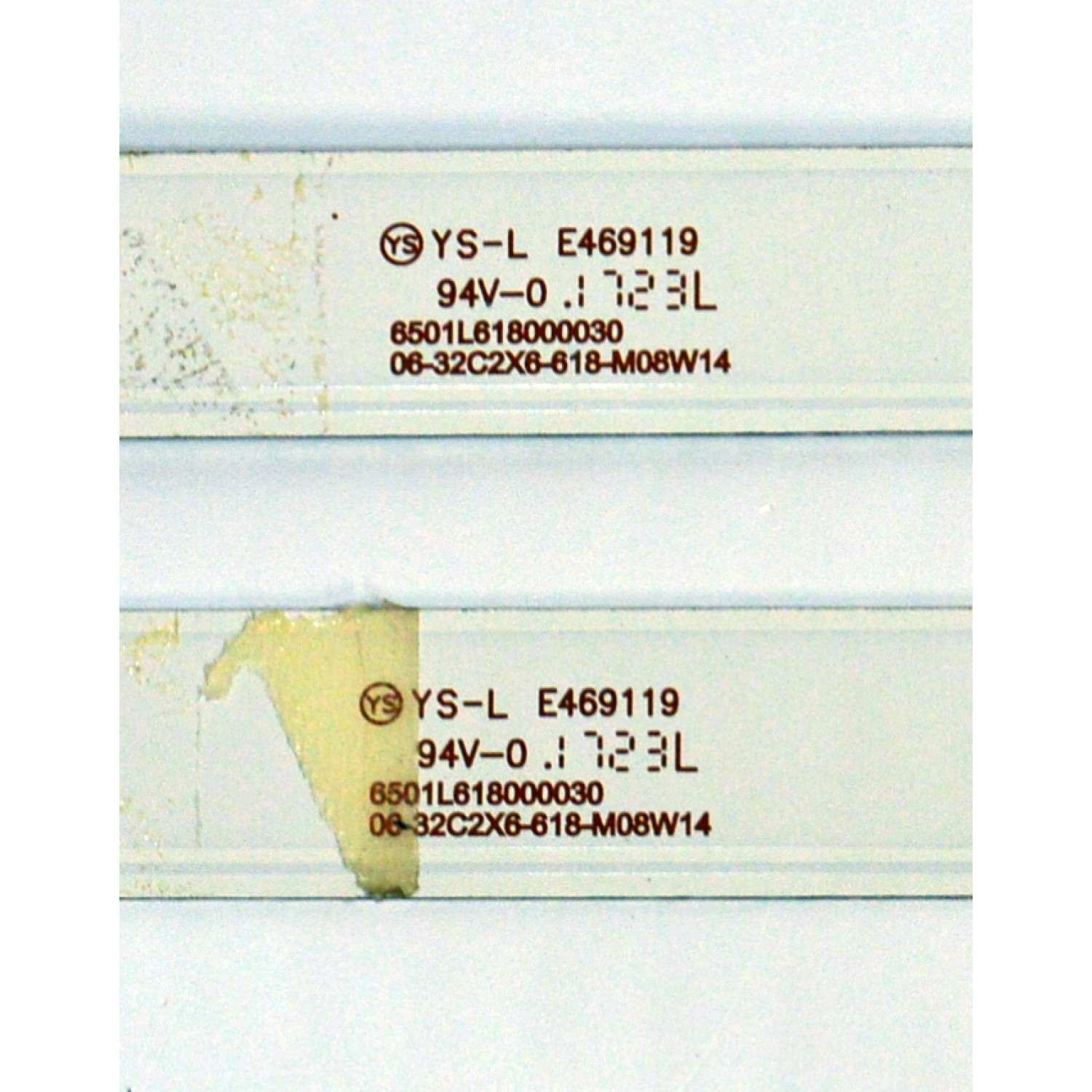 KIT DE LEDS ORIGINAL PARA TV SANYO 2 PIEZAS / NUMERO DE PARTE 6501L618000030 / 06-32C2X6-618-M08W14 / 230132C1N00270 / YF-J52L003HFED-0904 / MODELO 32" - Imagen 4