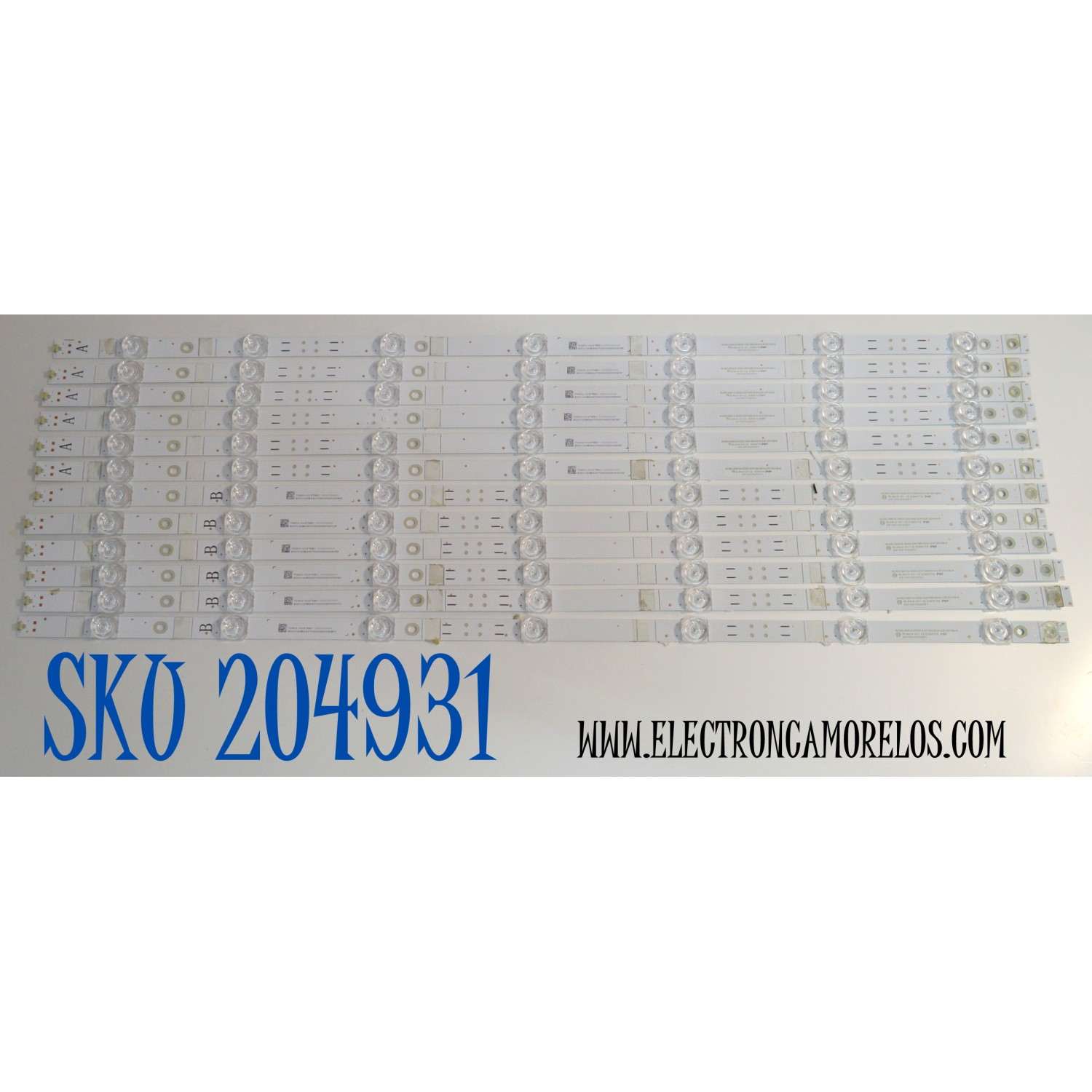 KIT DE LEDS ORIGINAL PARA TV VIZIO 12 PIEZAS / NUMERO DE PARTE 261501022641 / 261501022651 / 40-65C-SMC-D-OD22-12X7-685.5X14-0.8T-231109-G / 70401-01876BX / 70401-01875BX / PANEL BOEI650WQ1 / DISPLAY HV650QUB-F71 / MODELO M65Q6-L4 / M65Q6-L4 LBSFR7KA