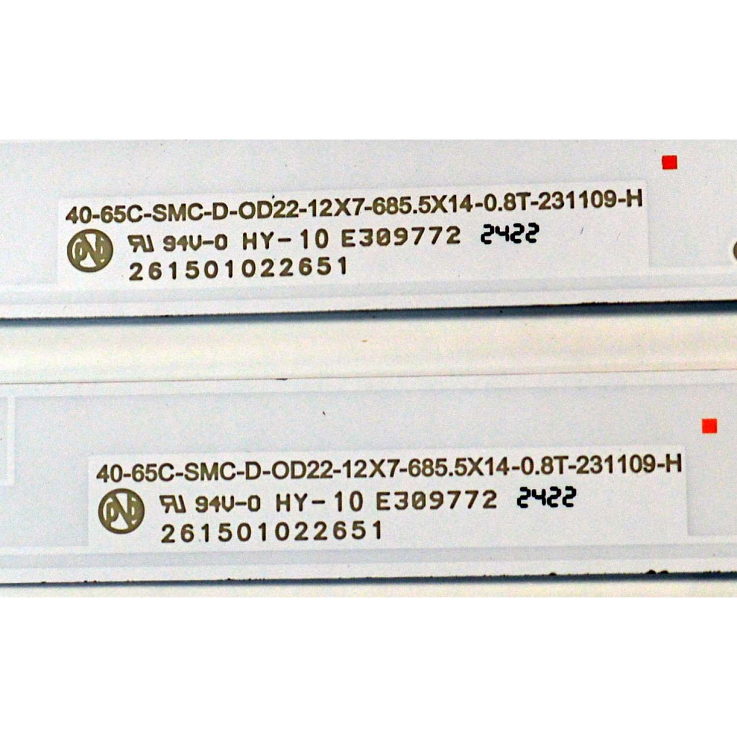 KIT DE LEDS ORIGINAL PARA TV VIZIO 12 PIEZAS / NUMERO DE PARTE 261501022641 / 261501022651 / 40-65C-SMC-D-OD22-12X7-685.5X14-0.8T-231109-G / 70401-01876BX / 70401-01875BX / PANEL BOEI650WQ1 / DISPLAY HV650QUB-F71 / MODELO M65Q6-L4 / M65Q6-L4 LBSFR7KA - Imagen 3