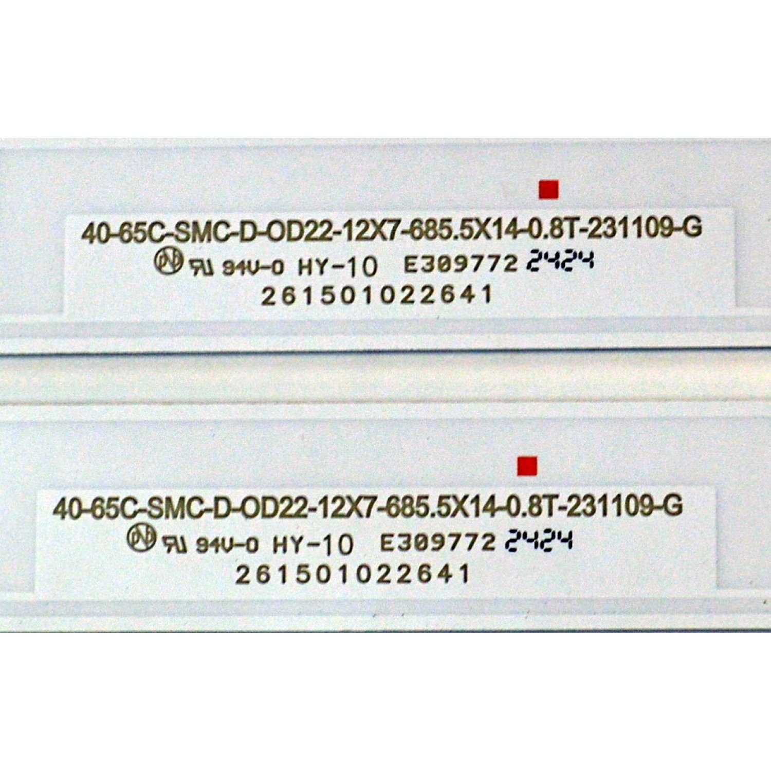 KIT DE LEDS ORIGINAL PARA TV VIZIO 12 PIEZAS / NUMERO DE PARTE 261501022641 / 261501022651 / 40-65C-SMC-D-OD22-12X7-685.5X14-0.8T-231109-G / 70401-01876BX / 70401-01875BX / PANEL BOEI650WQ1 / DISPLAY HV650QUB-F71 / MODELO M65Q6-L4 / M65Q6-L4 LBSFR7KA - Imagen 2