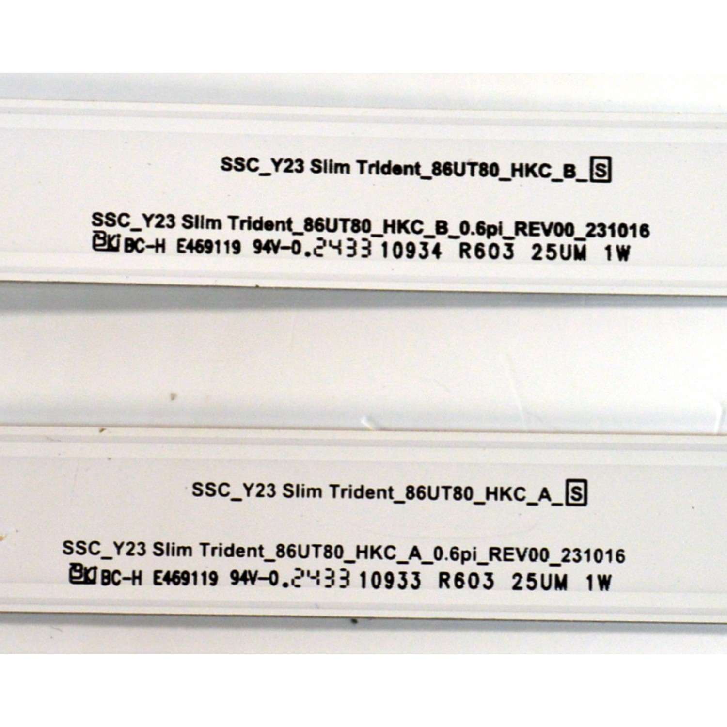 KIT DE LEDS ORIGINAL PARA TV LG 22 PIEZAS / NUMERO DE PARTE EAV65081201 / EAV65081301 / SSC_Y23 SLIM TRIDENT_86UT80_HKC_B_S / SSC_Y23 SLIM TRIDENT_86UT80_HKC_A_0.6Pi_REV00_231016 / PANEL NC860TQE-AHMH1 / DISPLAY PT860GS01-6 / MODELO 86UT7550AUA.BUSTLKR - Imagen 3