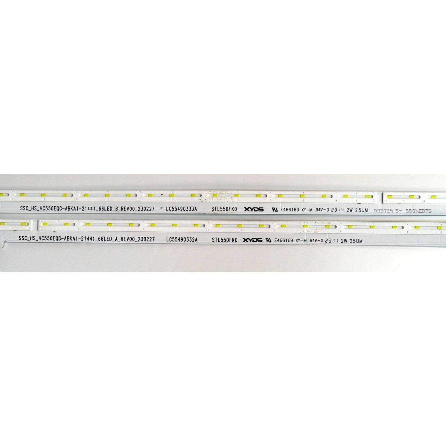 KIT DE LEDS ORIGINAL PARA TV LG 2 PIEZAS / NUMERO DE PARTE LC55490332A / LC55490333A / SSC_HS_HC550EQG_ABKA1-21441_66LED_B_REV00_230227 / STL550FK0 / 55QNED75 / PANEL HC550EQG-ABKA1-2144 / DISPLAY HV550QUB-F1D / MODELO 55QNED75ARA / 55QNED75ARA.BUSFJLR - Imagen 2