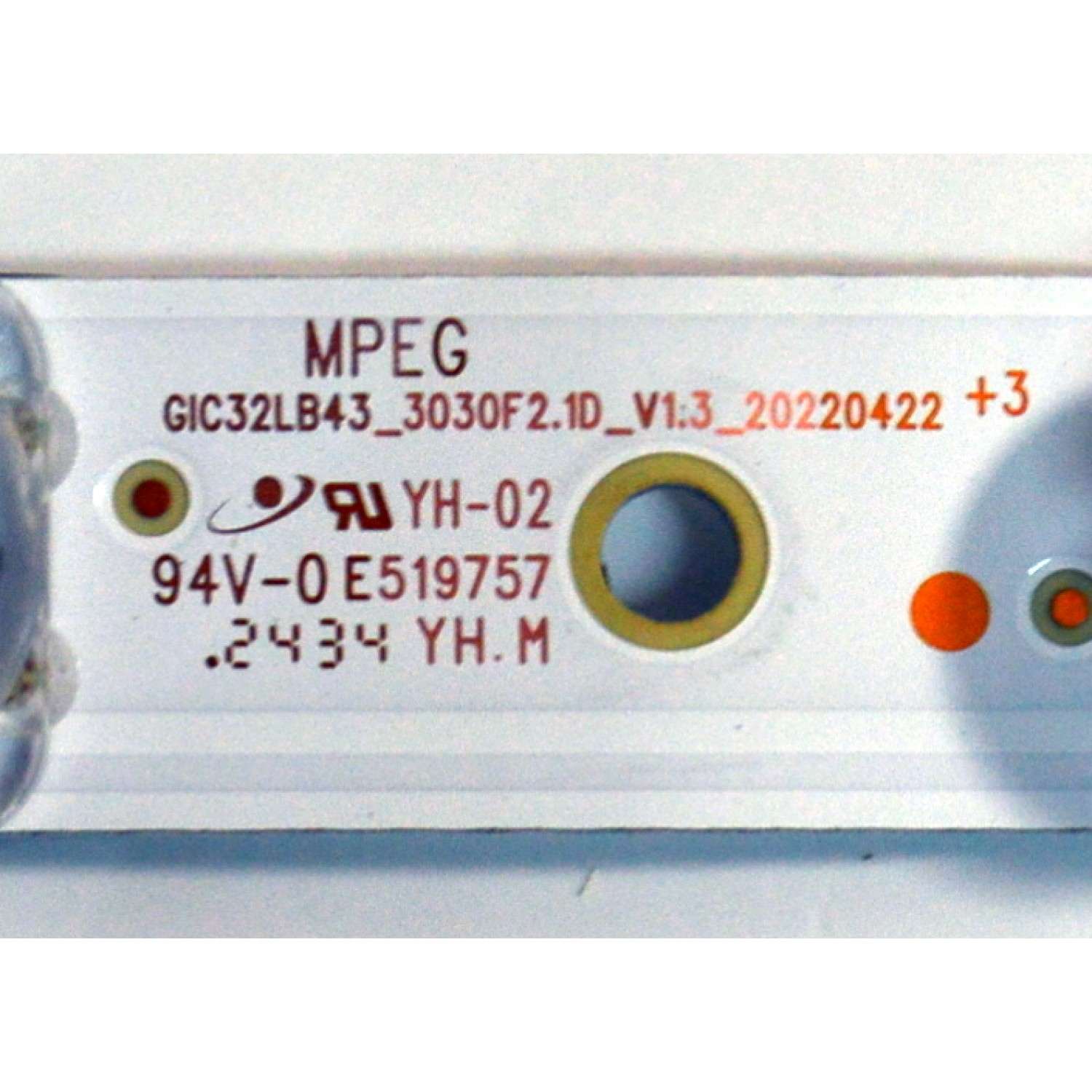LED ORIGINAL PARA TV TCL 1 PIEZA / NUMERO DE PARTE GIC32LB43 / GIC32LB43_3030F2.1D_V1.3_20220422 / B0101-001061 / PANEL LVW320NDLL / DISPLAY CV320H2-L02 REV:02 / MODELO 32S331 - Imagen 4