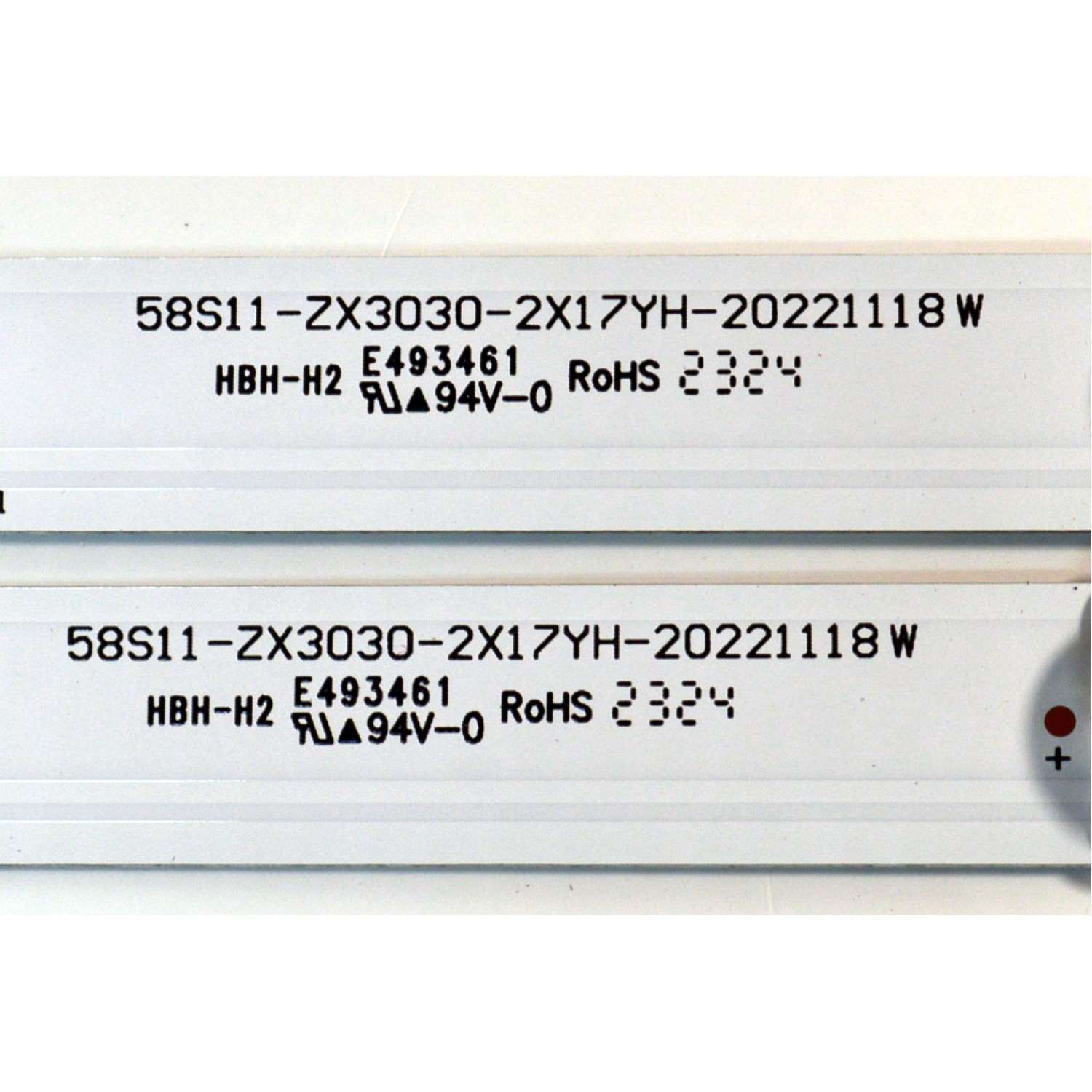 KIT DE LEDS ORIGINAL PARA TV TCL 2 PIEZAS / NUMERO DE PARTE 58S11-ZX3030-2X17YH / 58S11-ZX3030-2X17YH-20221118W / B0101-000980 / 230609-31NL5 / PANEL LVU580NDEL / DISPLAY CV580U3-L02 REV:01 / MODELO 58S470G - Imagen 3