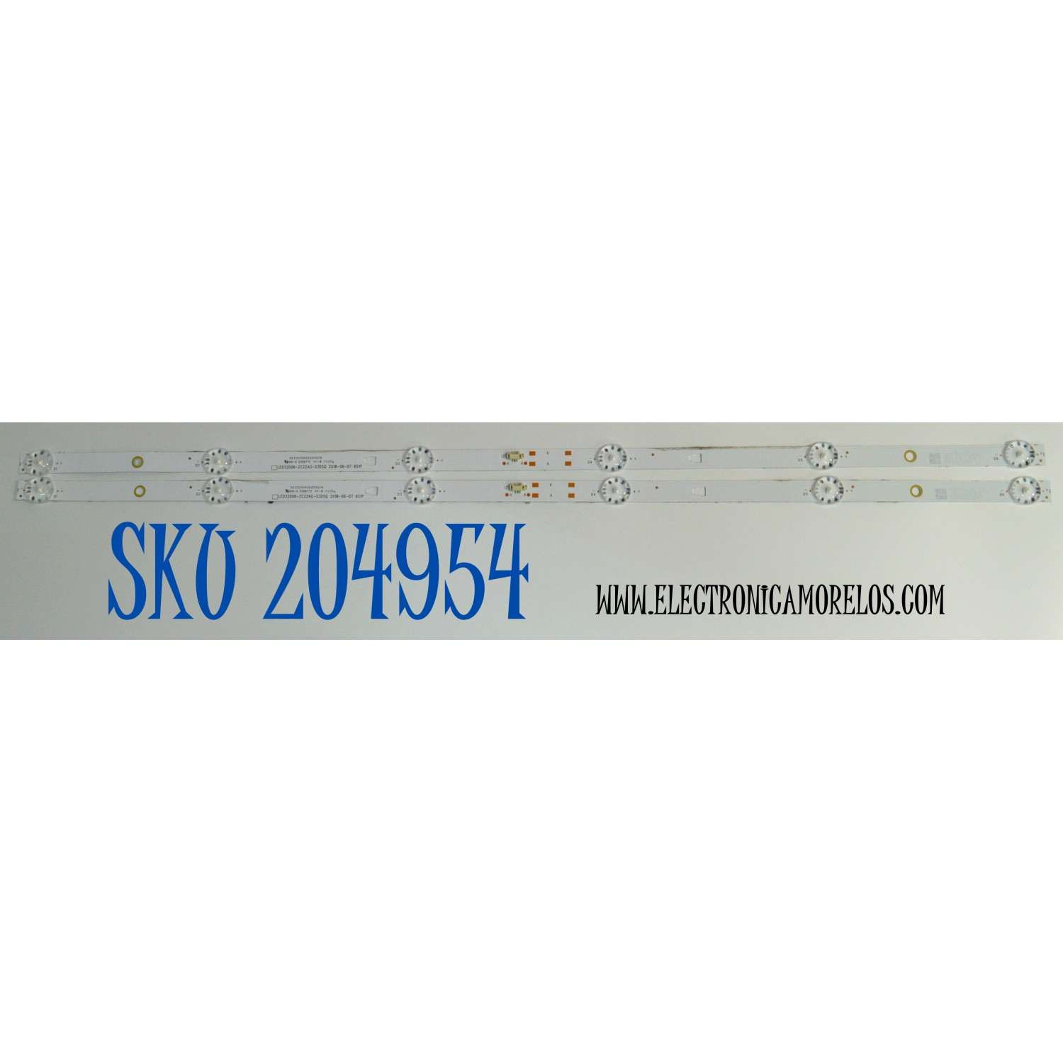KIT DE LEDS ORIGINAL PARA TV ONN 2 PIEZAS / NUMERO DE PARTE 30332006002DSQYN / LED32D06-ZC22AG-03DSQ / 250318AD05 / 32000M16H / PANEL V320BJ9-Q01 / DISPLAY V320BJ9-Q01 REV.C1 / MODELO 100012589 32"