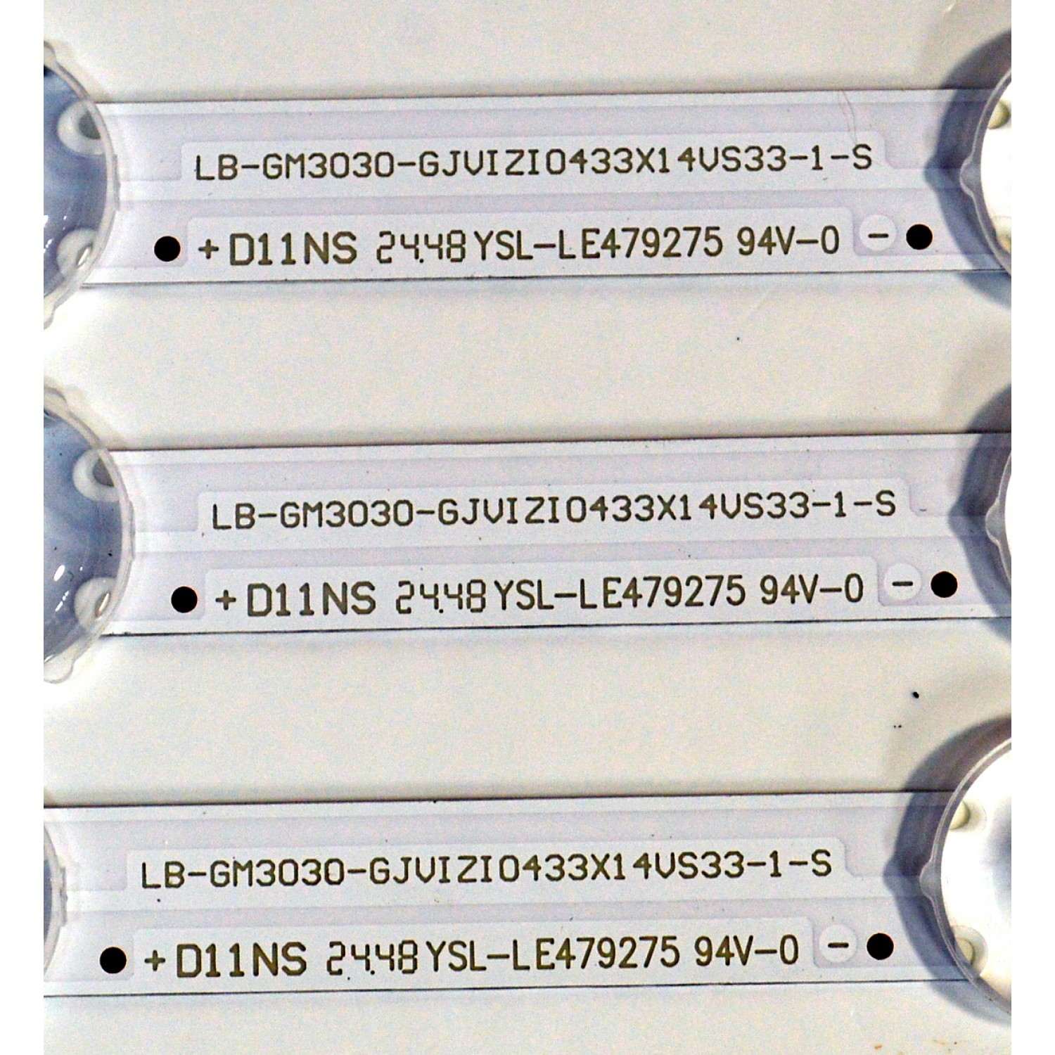 KIT DE LEDS ORIGINAL PARA TV VIZIO 3 PIEZAS / NUMERO DE PARTE GJVIZI0433X14VS33-1 / LB-GM3030-GJVIZI0433X14VS33-1-S / GJVIZIO433X14VS33-1 / 210BZ14D0A334BHC0X / PANEL TPT430WR-QVN03.U / DISPLAY T430QVN03.T / MODELO VQD43M-0801 / VQD43M-0801 LTPWV5JB - Imagen 3