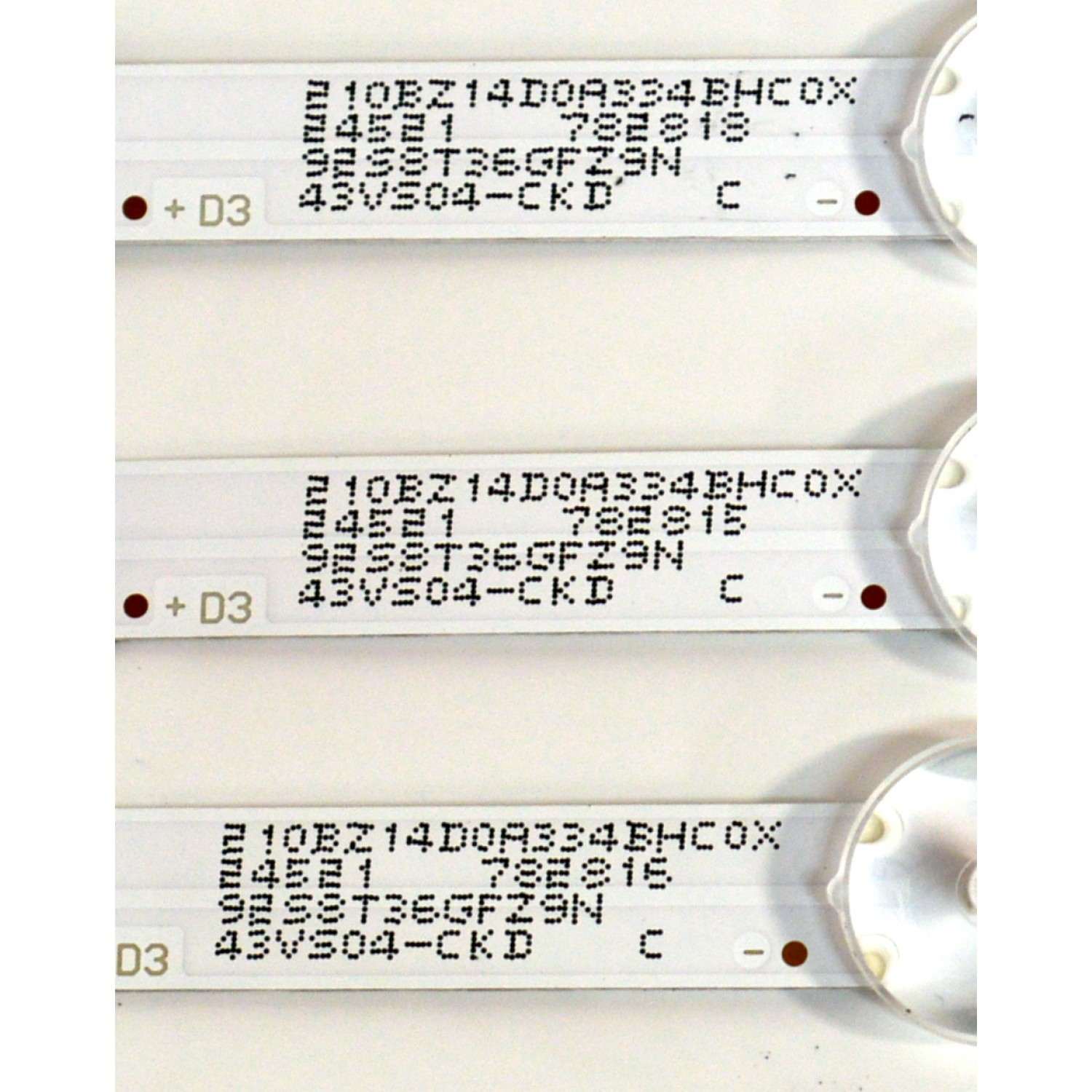 KIT DE LEDS ORIGINAL PARA TV VIZIO 3 PIEZAS / NUMERO DE PARTE GJVIZI0433X14VS33-1 / LB-GM3030-GJVIZI0433X14VS33-1-S / GJVIZIO433X14VS33-1 / 210BZ14D0A334BHC0X / PANEL TPT430WR-QVN03.U / DISPLAY T430QVN03.T / MODELO VQD43M-0801 / VQD43M-0801 LTPWV5JB - Imagen 2