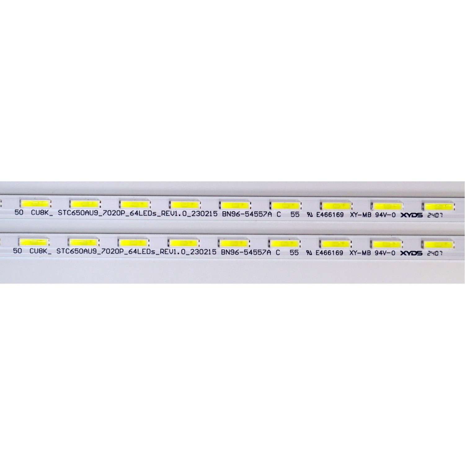 KIT DE LEDS ORIGINAL PARA TV SAMSUNG 2 PIEZAS / NUMERO DE PARTE BN96-54557A / STC650AU9 / CU8K_STC650AU9_7020P_64LEDS_REV1.0_230215 / PANEL CY-SC065HGCV5H / DISPLAY PT650GT01-2 VER.1.0 / MODELO UN65U8000BXZA / UN65U8000BXZA XB03 - Imagen 2