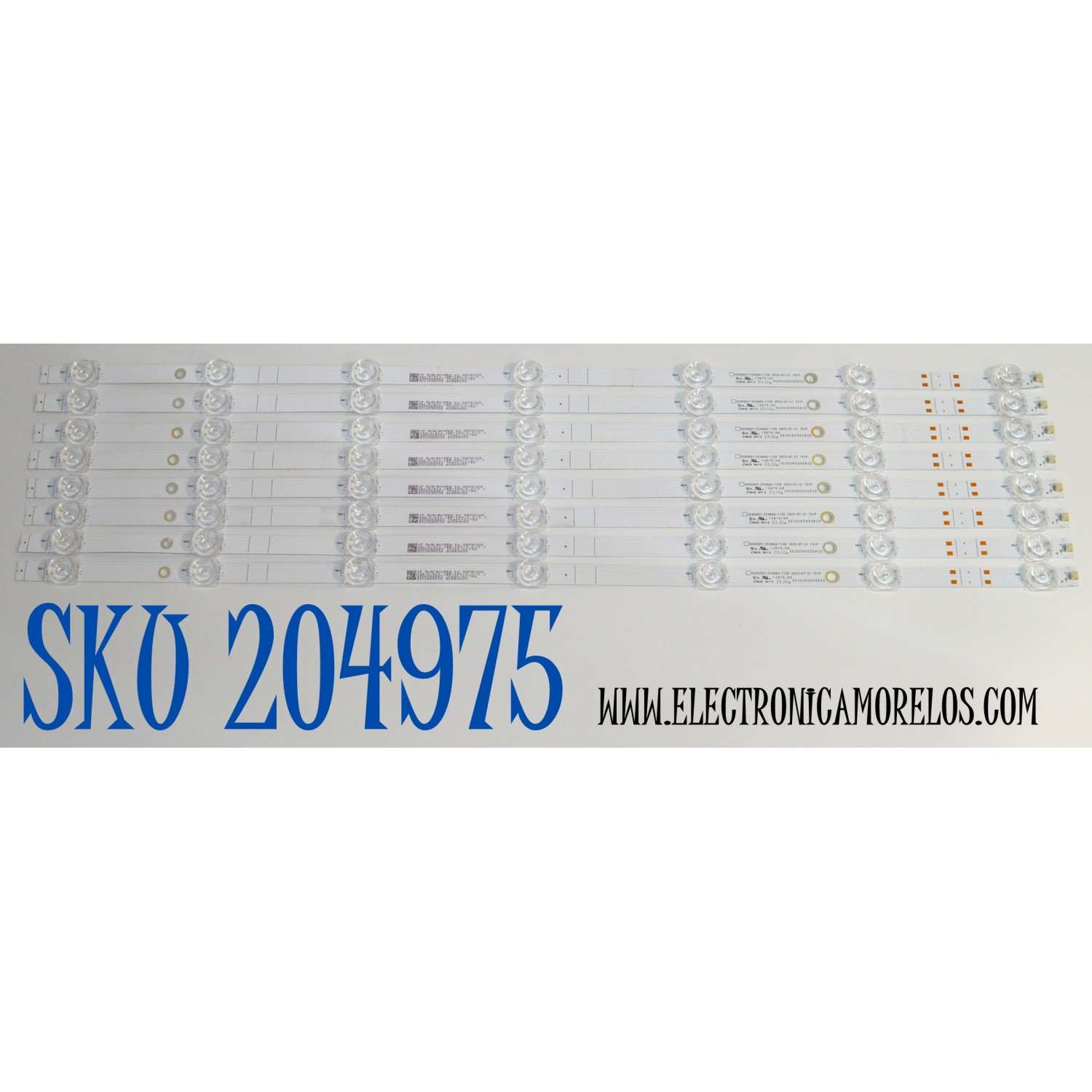 KIT DE LEDS ORIGINAL PARA TV VIZIO 8 PIEZAS / NUMERO DE PARTE 303GC650056CD / GC65D07-ZC46AG-11CD / 2300022223 / 70401-01792 / GC650M30 / 231022AC02 / PANEL BOEI650WQ1 / DISPLAY HV650QUB-F72 REV.1.0 / MODELO V655-J04