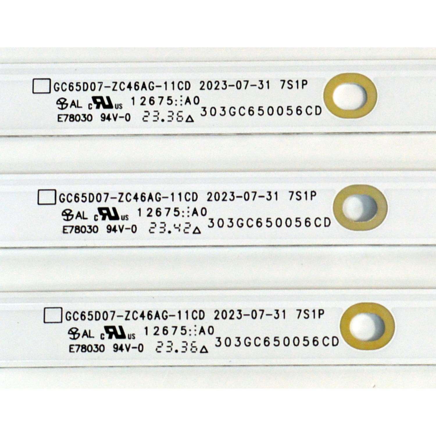 KIT DE LEDS ORIGINAL PARA TV VIZIO 8 PIEZAS / NUMERO DE PARTE 303GC650056CD / GC65D07-ZC46AG-11CD / 2300022223 / 70401-01792 / GC650M30 / 231022AC02 / PANEL BOEI650WQ1 / DISPLAY HV650QUB-F72 REV.1.0 / MODELO V655-J04 - Imagen 3