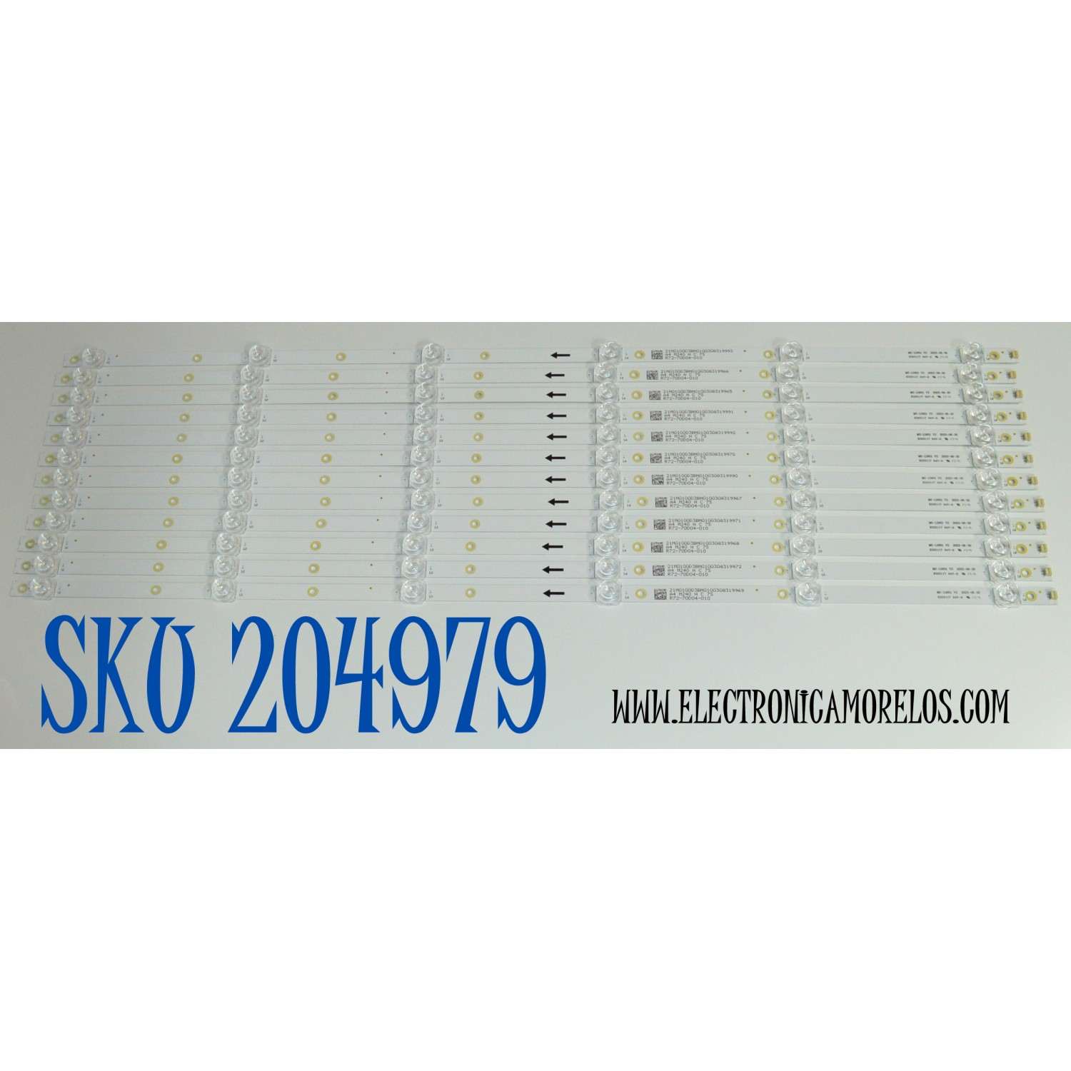 KIT DE LEDS ORIGINAL PARA TV PROSCAN 12 PIEZAS / NUMERO DE PARTE MS-L5651 V2 / R72-70D04-010 / A4 M240 H C 7S / 21M0100D3MU1003083199 / PANEL D70-C20 / DISPLAY JE695R3HC2LZX / MODELO PWOSU7045