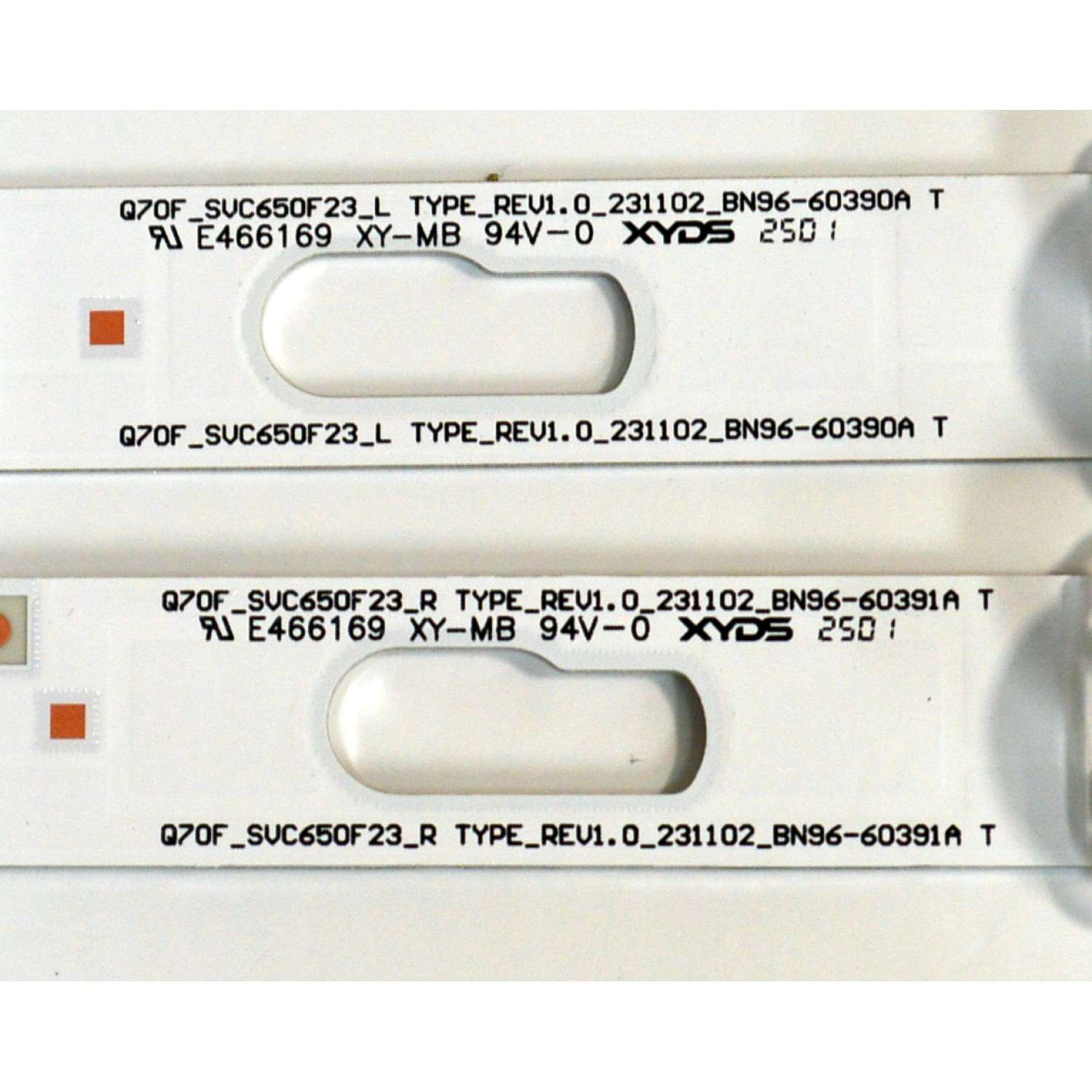 KIT DE LEDS ORIGINAL PARA TV SAMSUNG 6 PIEZAS / NUMERO DE PARTE BN96-60391A / BN96-60390A / Q70F_SVC650F23_L / Q70F_SVC650F23_R / TYPE_REV1.0_231102 / PANEL CY-TF065HGHV1H / DISPLAY ST6451D06-9 / BN96-59389A / MODELO QN65Q7FBAFXZA / QN65Q7FBAFXZA CA01 - Imagen 3