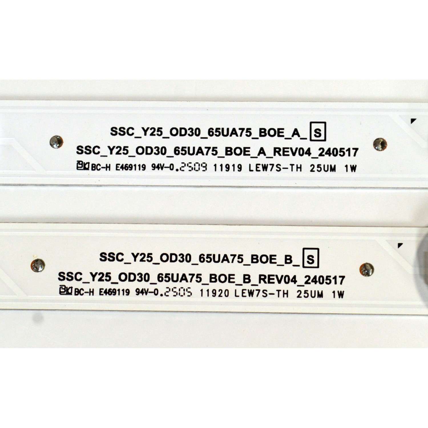 KIT DE LEDS ORIGINAL PARA TV LG 6 PIEZAS / NUMERO DE PARTE EAV65092301 / EAV65092201 / SSC_Y25_OD30_65UA75_BOE_B_S / SSC_Y25_OD30_65UA75_BOE_A_RE04_240517 / PANEL  NC650DQG-ABPH1 / DISPLAY HV650QUB-F7E / MODELO 65UA7500ZUA / 65UA7500PSA - Imagen 3