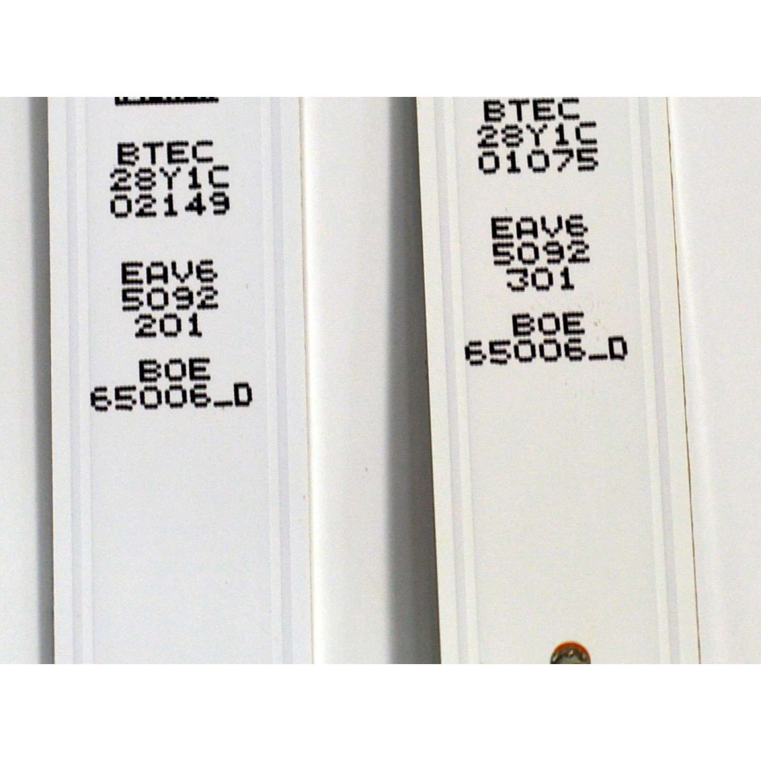 KIT DE LEDS ORIGINAL PARA TV LG 6 PIEZAS / NUMERO DE PARTE EAV65092301 / EAV65092201 / SSC_Y25_OD30_65UA75_BOE_B_S / SSC_Y25_OD30_65UA75_BOE_A_RE04_240517 / PANEL  NC650DQG-ABPH1 / DISPLAY HV650QUB-F7E / MODELO 65UA7500ZUA / 65UA7500PSA - Imagen 2