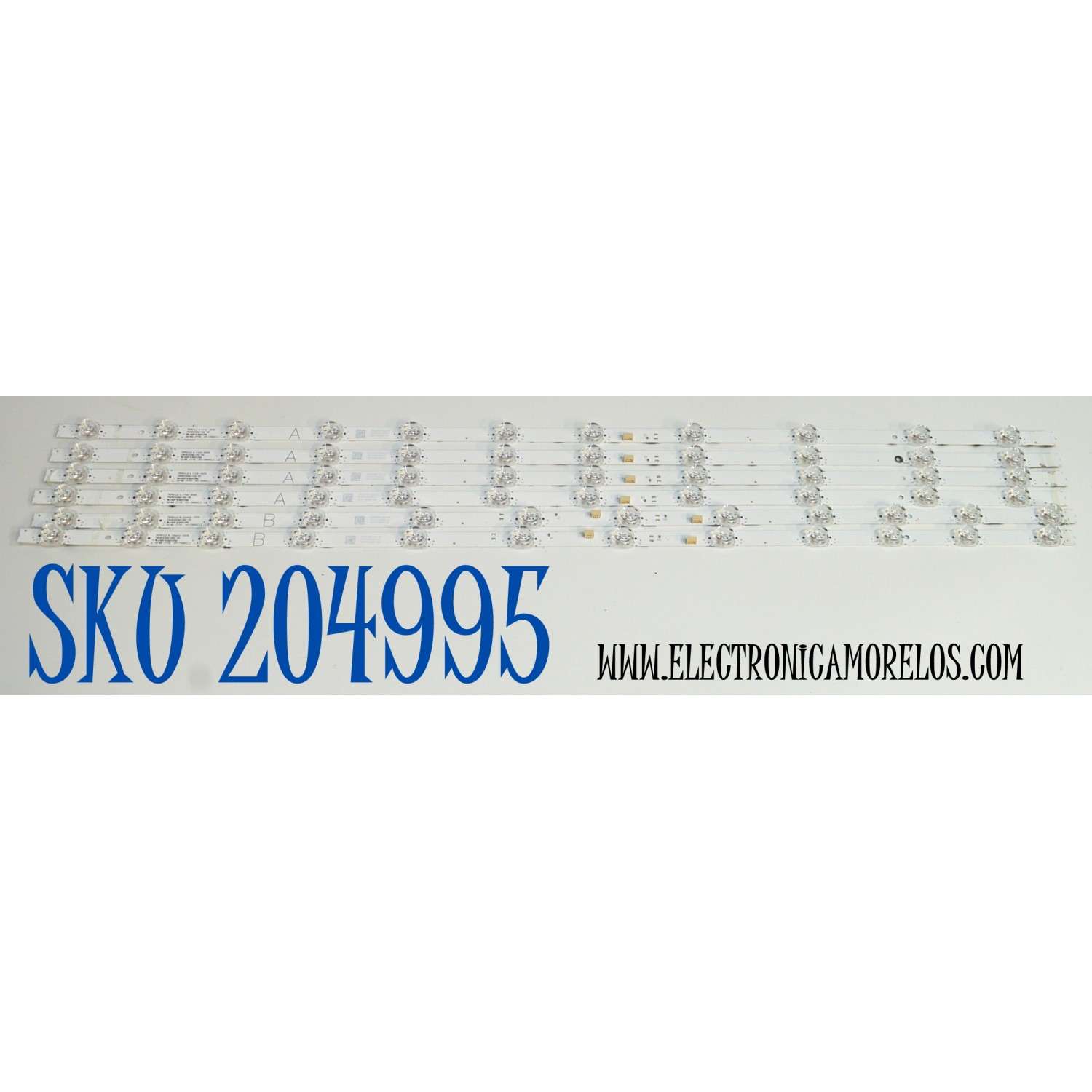 KIT DE LEDS ORIGINAL PARA TV TCL 6 PIEZAS / NUMERO DE PARTE 75TN1L2 / 75TN1L2 A / 75TN1L2 B / 75HR332M11A2 V0 / 75HR332M12B2 V0 / N0101-000650-A00 / N0101-000651-A00 / LK7A08U1C / HY-7000 L -3 / PANEL LVU750NDAL / DISPLAY JR745R3HD2Y / MODELO 75Q51K