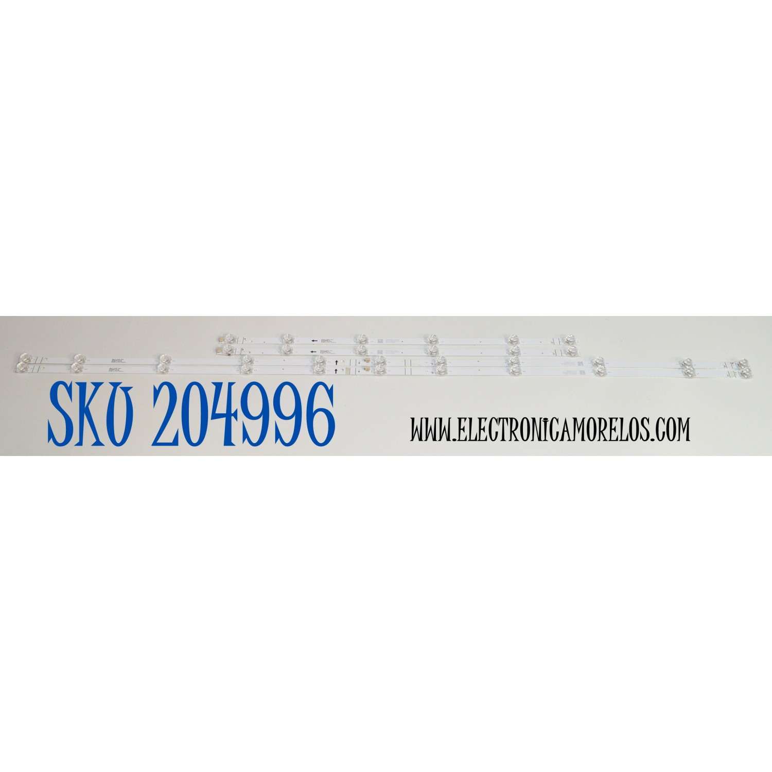 KIT DE LEDS ORIGINAL PARA TV TCL 4 PIEZAS / NUMERO DE PARTE 55HR332M06B2 / 55HR332M11A2 / 55HR332M06B2 V0 / 55HR332M11A2 V0 / 55TN2L2 B 6EAX2-D09 / 55LJ A 11EAX2-D09 / LM2AB08U0C / HY-7000 S / PANEL LVU550NDAL / DISPLAY ST5461D20-9 V2.1 / MODELO 55Q77K