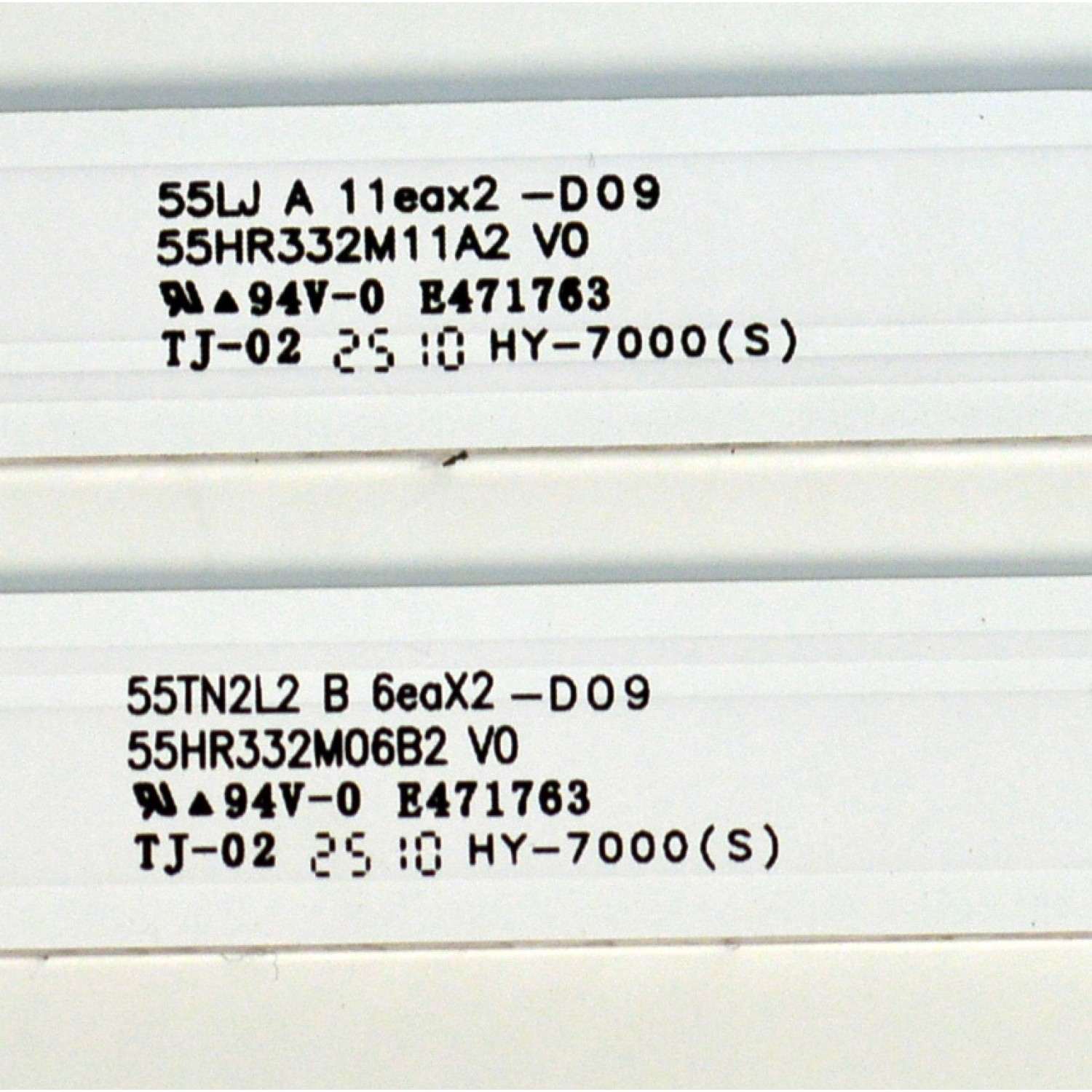 KIT DE LEDS ORIGINAL PARA TV TCL 4 PIEZAS / NUMERO DE PARTE 55HR332M06B2 / 55HR332M11A2 / 55HR332M06B2 V0 / 55HR332M11A2 V0 / 55TN2L2 B 6EAX2-D09 / 55LJ A 11EAX2-D09 / LM2AB08U0C / HY-7000 S / PANEL LVU550NDAL / DISPLAY ST5461D20-9 V2.1 / MODELO 55Q77K - Imagen 3