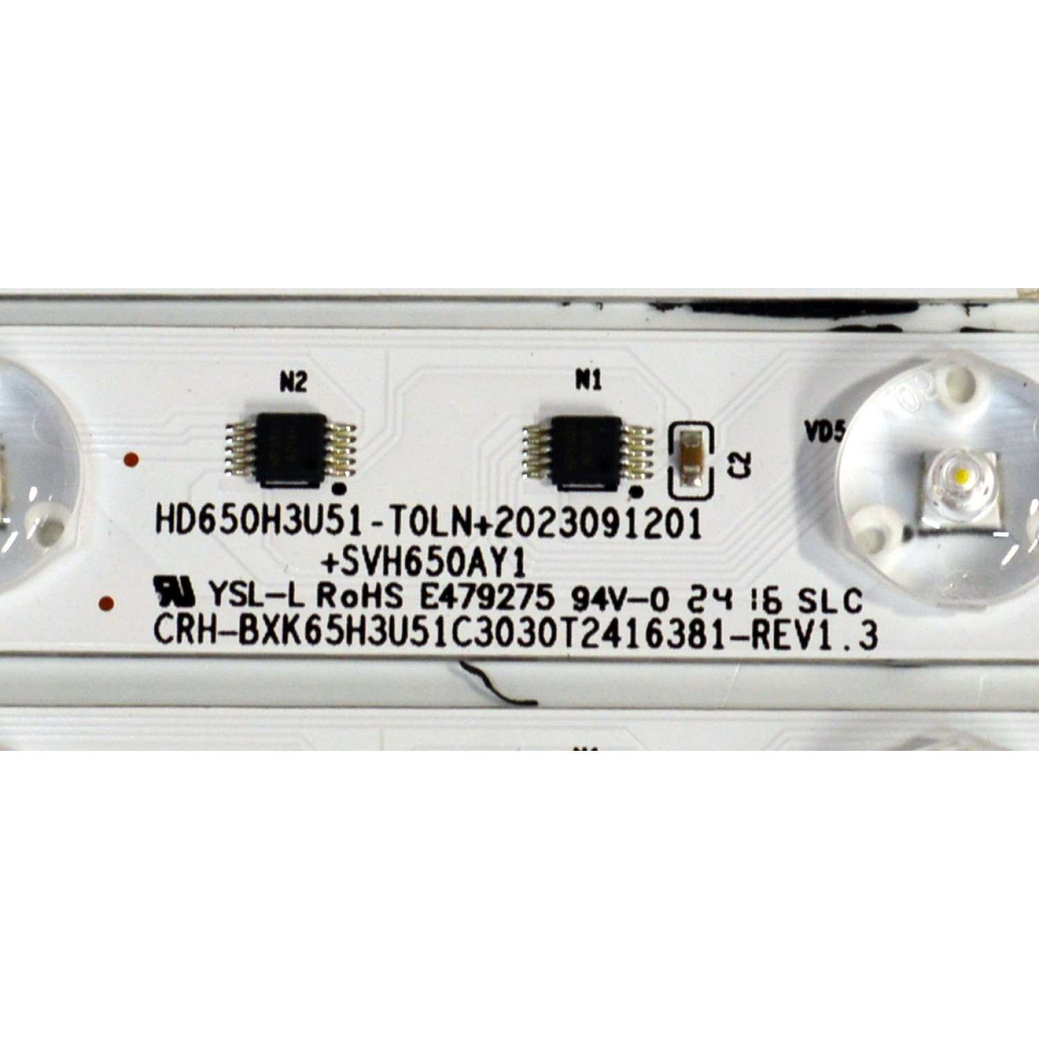 KIT DE LEDS ORIGINAL PARA TV HISENSE 24 PIEZAS / NUMERO DE PARTE SVH650AY1 / CRH-BXK65H3U51C3030T2416381-REV1.3 / RSAG7.820.13834/ROH VER.A / HD650H3U51-T0LN / 2023091201 / 240604X / 27492700 / PANEL HD650H3U51-T0LN / DISPLAY T650QVN07.H / MODELO 65U75N - Imagen 3