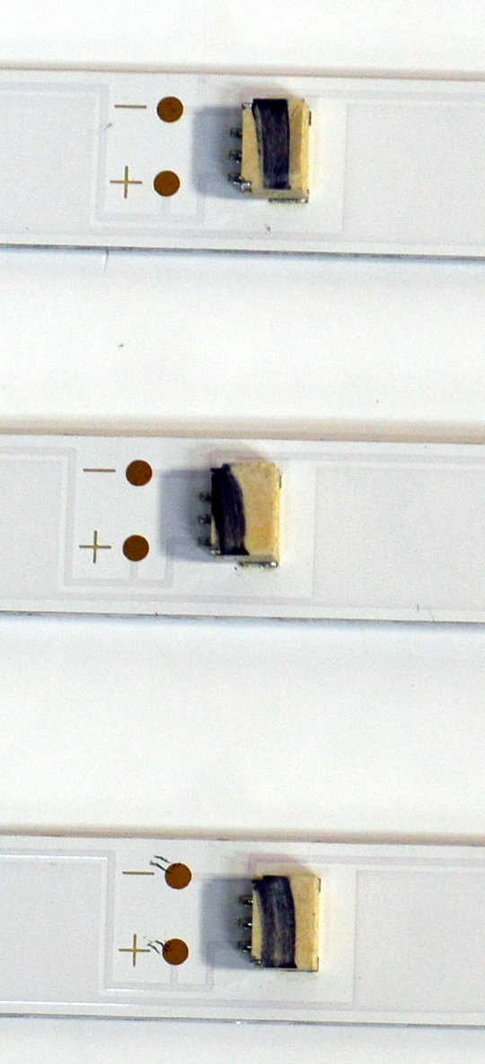 KIT DE LEDS ORIGINAL PARA TV JVC 3 PIEZAS / NUMERO DE PARTE 4708-K43DGF-A1113N21 / K430WDGF A1 / K430WDGF / XRJ1060 / HNSL4708RA0 / 110308-43GF1051 / JF-250208-3200E432 / DISPLAY V430HJ2-P01 / MODELO SI43FRF - Imagen 2