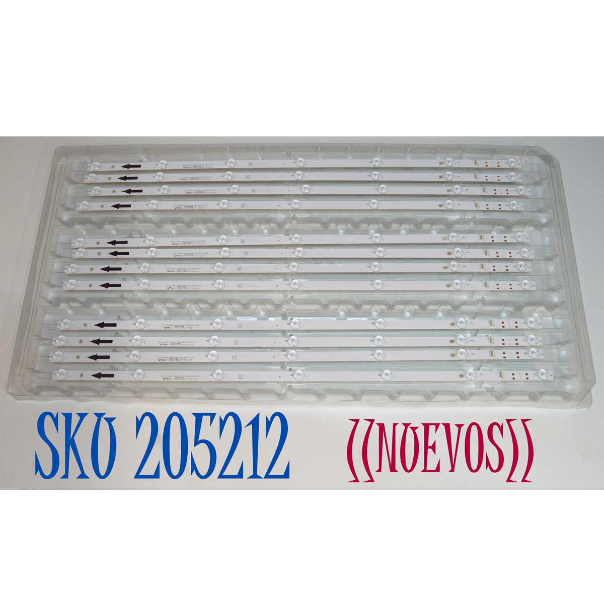 KIT DE LEDS ORIGINAL NUEVOS PARA TV PHILIPS / DAEWOO / 12 PIEZAS / NUMERO DE PARTE 303TC750006D / TCL75D07-ZC42AG-01D / 4L-ZX075T-ZC006C / TC750M20 / MODELO 75PUL6673/F6 / DAW75URF