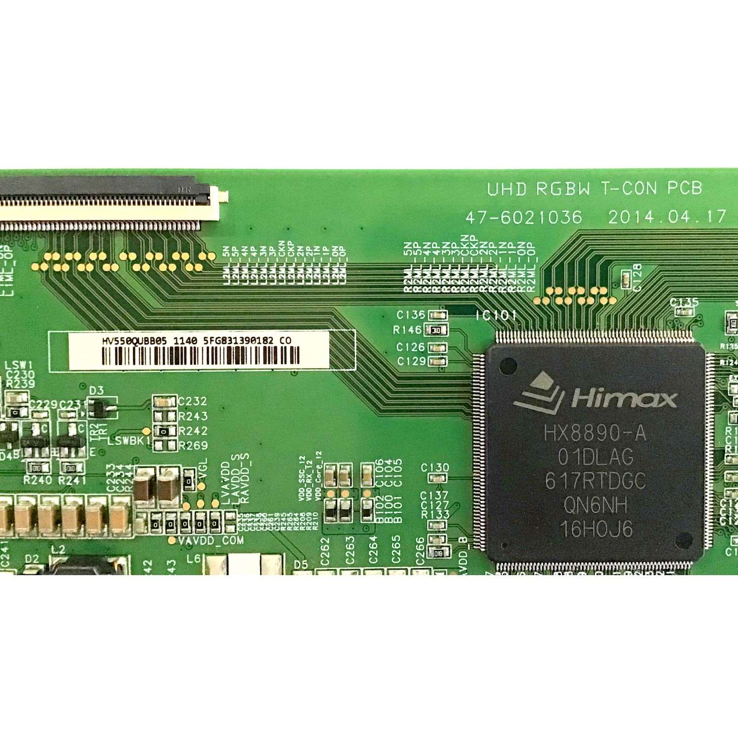 T-CON POLAROID / HV550QUBB05 / 1140 5FG831 / 47-6021036 / PANEL HV550QUBB05 / MODELO PTV55174KILED - Imagen 2