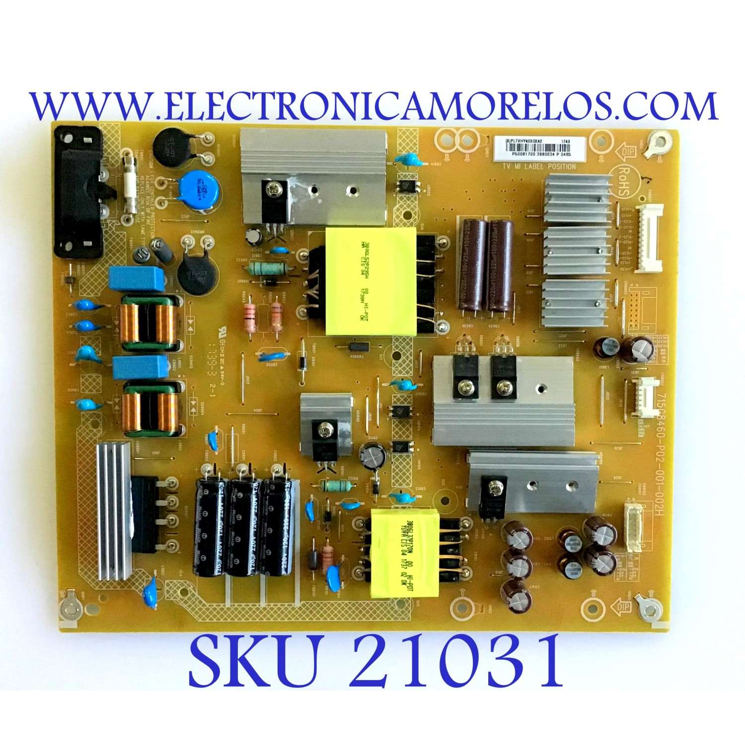 FUENTE DE PODER PARA TV VIZIO FULL HD SMART TV / NUMERO DE PARTE PLTVHY403GXA2 / 715G8460-P01-001-002H / 715G8460-P02-001-002H / PANEL TPT500J1-LE8.N / MODELO D50F-E1 / D50F-E1 LTM6VT / D50F-E1 LTC6VT / D50F-E1 LTC6VTLT / D50F-E1 LTM6VTLT
