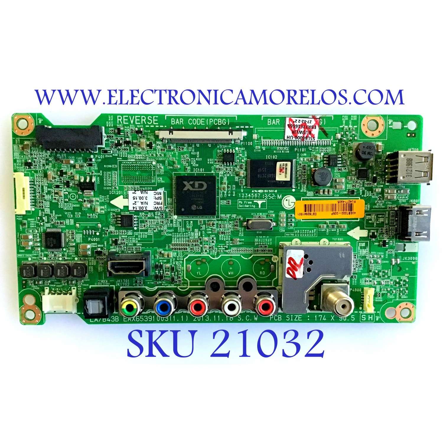 MAIN LG / EBT62841561 / EAX65391004(1.0) / EBR77616661 / PANEL LC550DUE-(FG)(A3) / MODELO 55LB6000-UH BUSWLJR / SUSTITUTAS EBT62841587 / EBT62841576 / EBT62841578 / EBT62841583 / EBT62841558 / EBT62841571