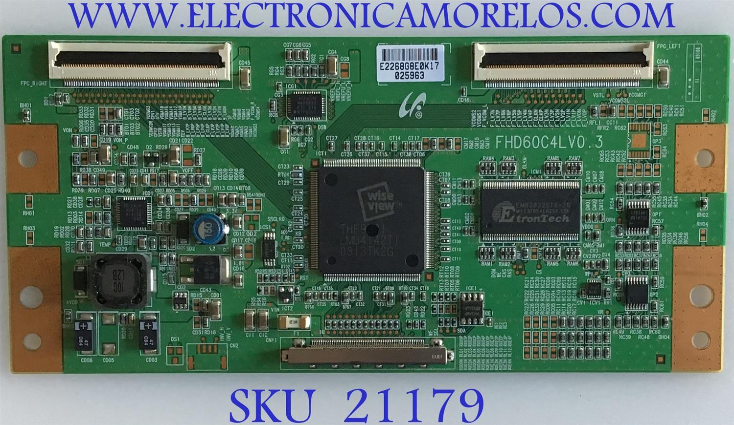 T-CON SAMSUNG / LJ94-02268G / FHD60C4LV0.3 / 2268G / SUSTITUTAS  LJ94-02279V /BN81-01696A / BN81-01701A / BN81-01693A / LJ94-02539A / LJ94-02422A / LJ94-02763F /  MAS SUSTITUTAS EN DESCRIPCION / PANEL LTF460HA03 / MODELO LN46A550P3FXZA / LN46A540P2FXZA