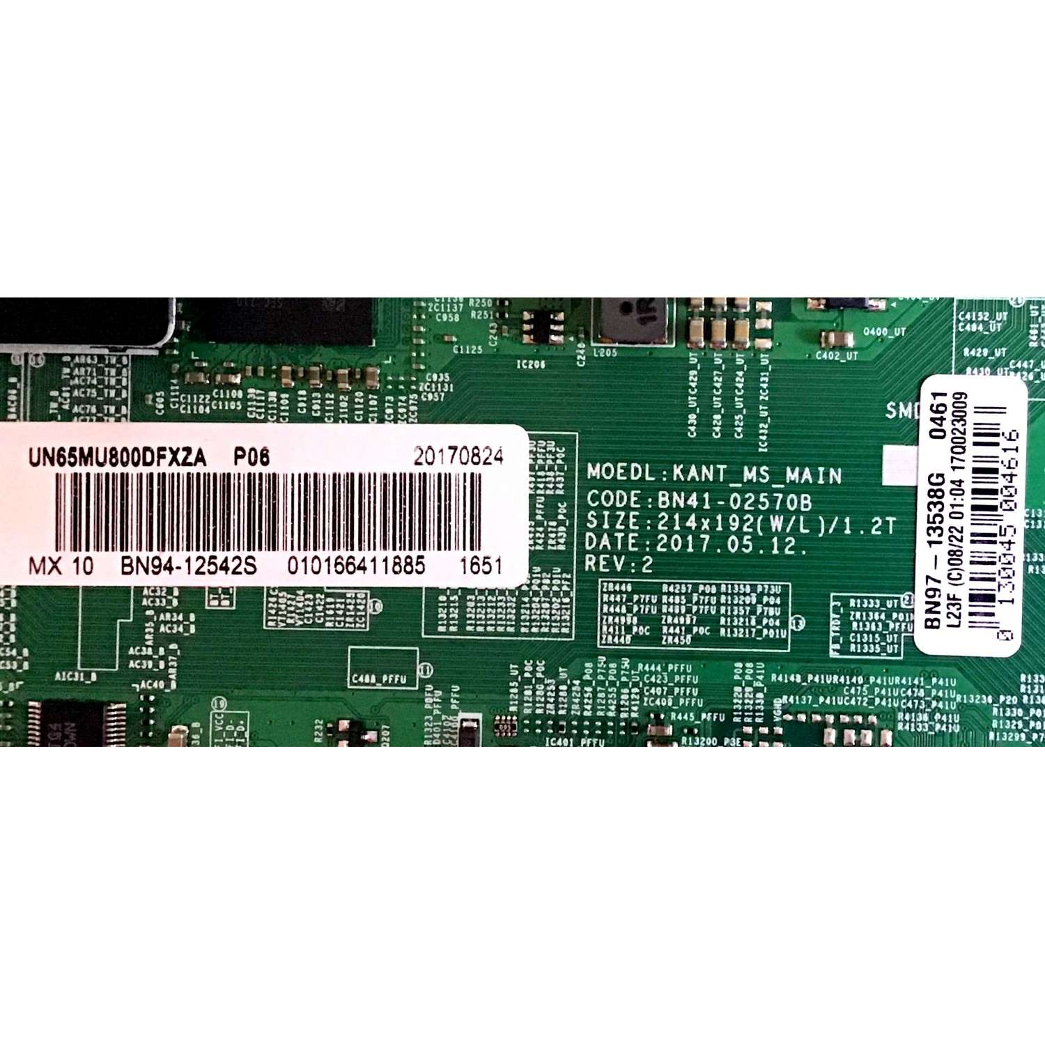MAIN SAMSUNG / BN94-12542S / BN41-02570B / BN97-13538G / PANEL CY-SM065FLLV4H / MODELO UN65MU800DFXZA FB03 - Imagen 2