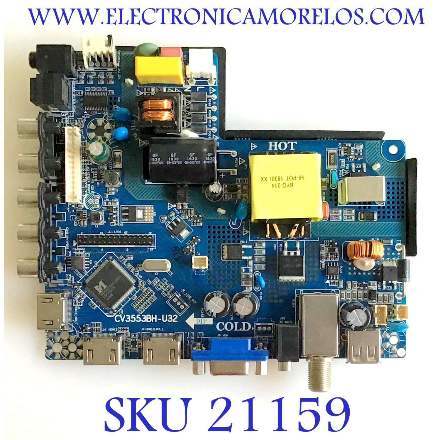 MAIN FUENTE PARA TV ELEMENT / NÚMERO DE PARTE  T3553BHU3211 / 7.T3553BHU3211.2X6 / NUMERO DE BOARD CV3553BH-U32 / 8BH13011811YB0871 / 33.6-40.8V / MODELO ELEFW328				
