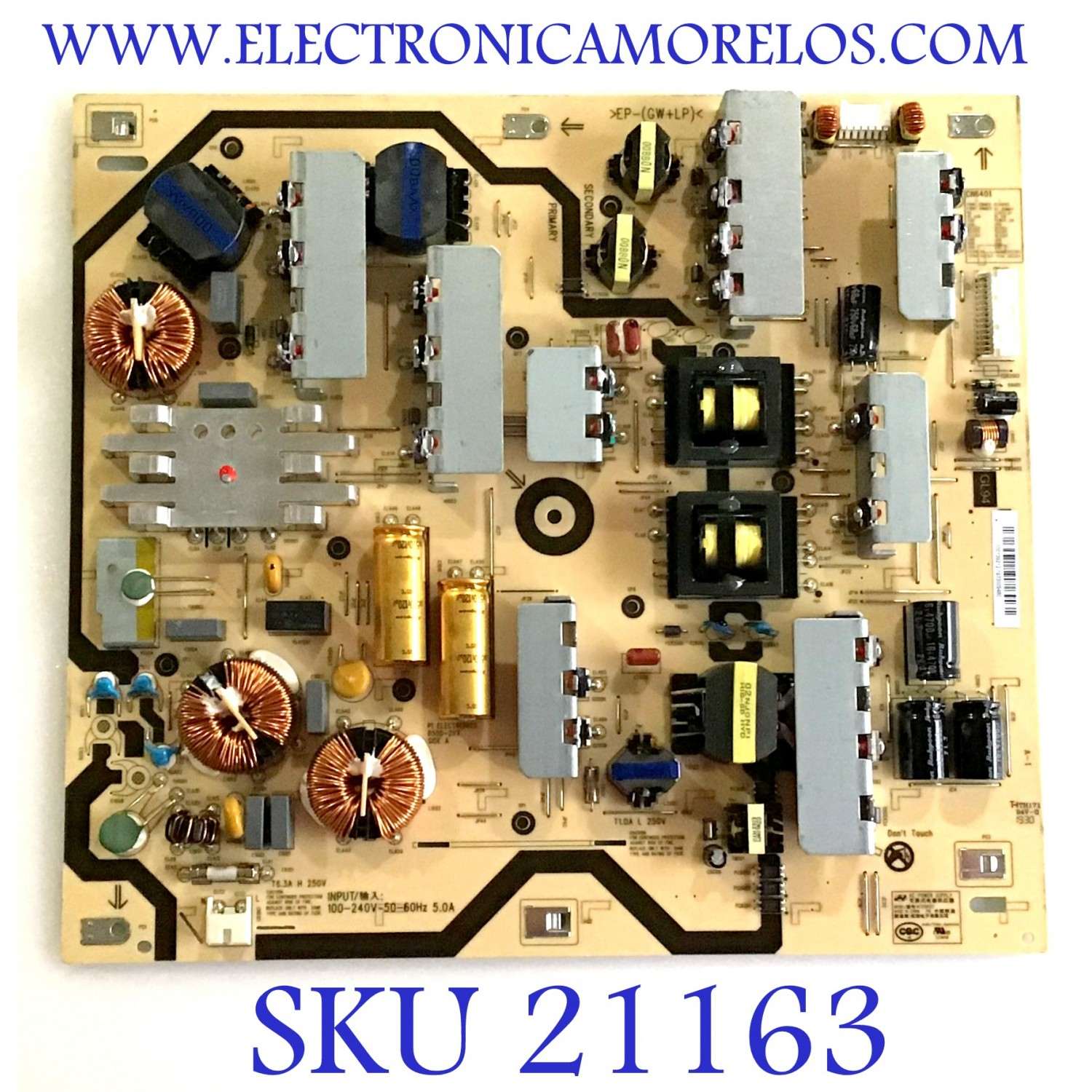 FUENTE DE PODER SONY / 1-001-392-12 / GL94- 100139212 / B55D-2YX / PANEL YM9F075CND01 / MODELO XBR-75X800G