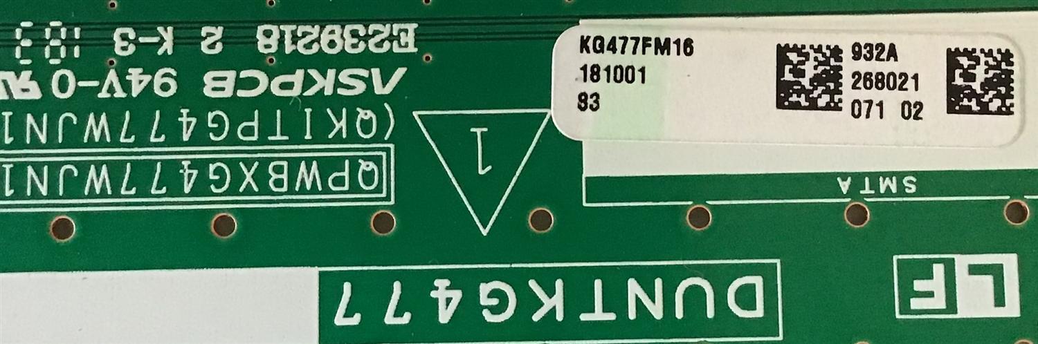 T-CON PARA TV SHARP / DUNTKG477FM16 / QPWBXG477WJN1 / KG477FM16 / QKITPG477WJN1 / 932A / PANEL JE800D3GW65X / MODELO PN-LE801 - Imagen 2