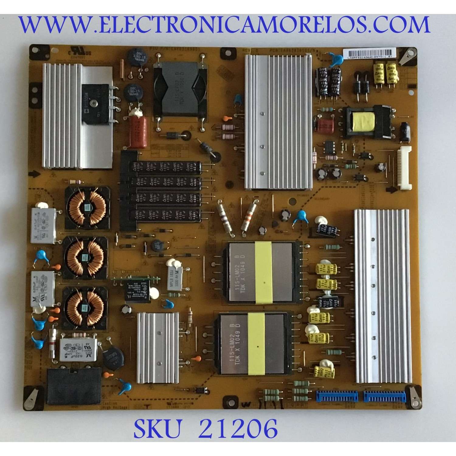FUENTE DE PODER LG / EAY62169601 / EAX62876101/8 / 62169601 / PANEL T420HW08 V.0  / MODELO 42LV5500-UA.AUSDLHR