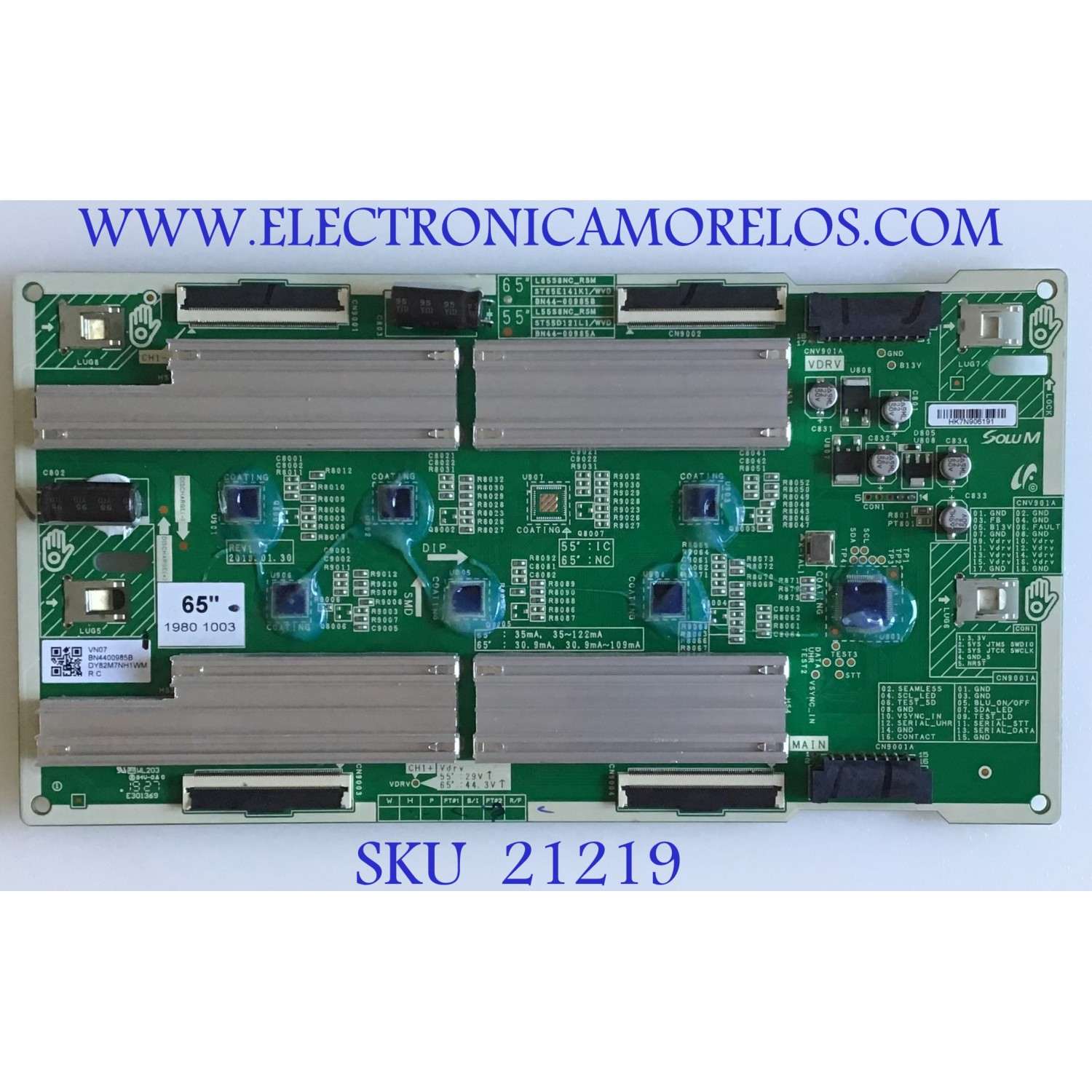 LED DRIVER SAMSUNG / BN44-00985B / L65S8NC_RSM / BN4400985B / PANEL CY-TR065FLLV9H / MODELOS QN65Q80RAFXZA FC04 / QN65Q80RAFXZA AA01