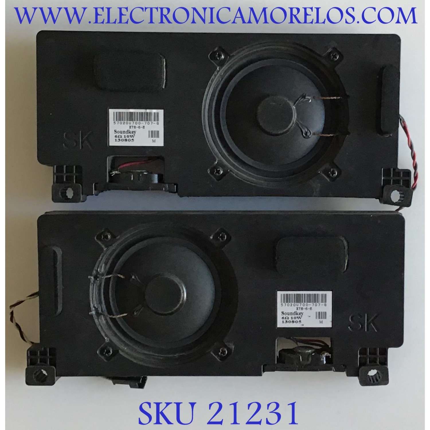 BOCINAS PARA TV VIZIO / NUMERO DE PARTE 57020 / 57020U700 / 57020RR00-35C-G / 130805 / X78-6-E / PANEL JE695D3LB2N / MODELO E701I-A3