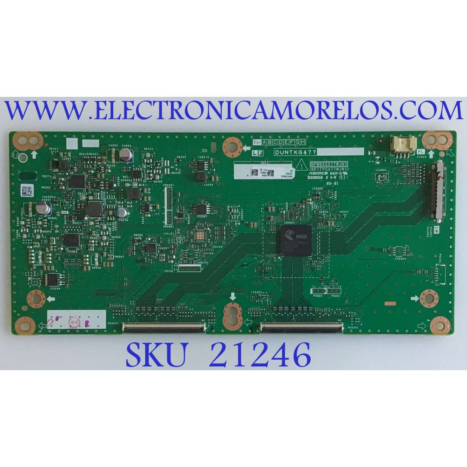 T-CON PARA TV SHARP / DUNTKG477FM16 / QPWBXG477WJN1 / KG477FM16 / QKITPG477WJN1 / 932A / PANEL JE800D3GW65X / MODELO PN-LE801