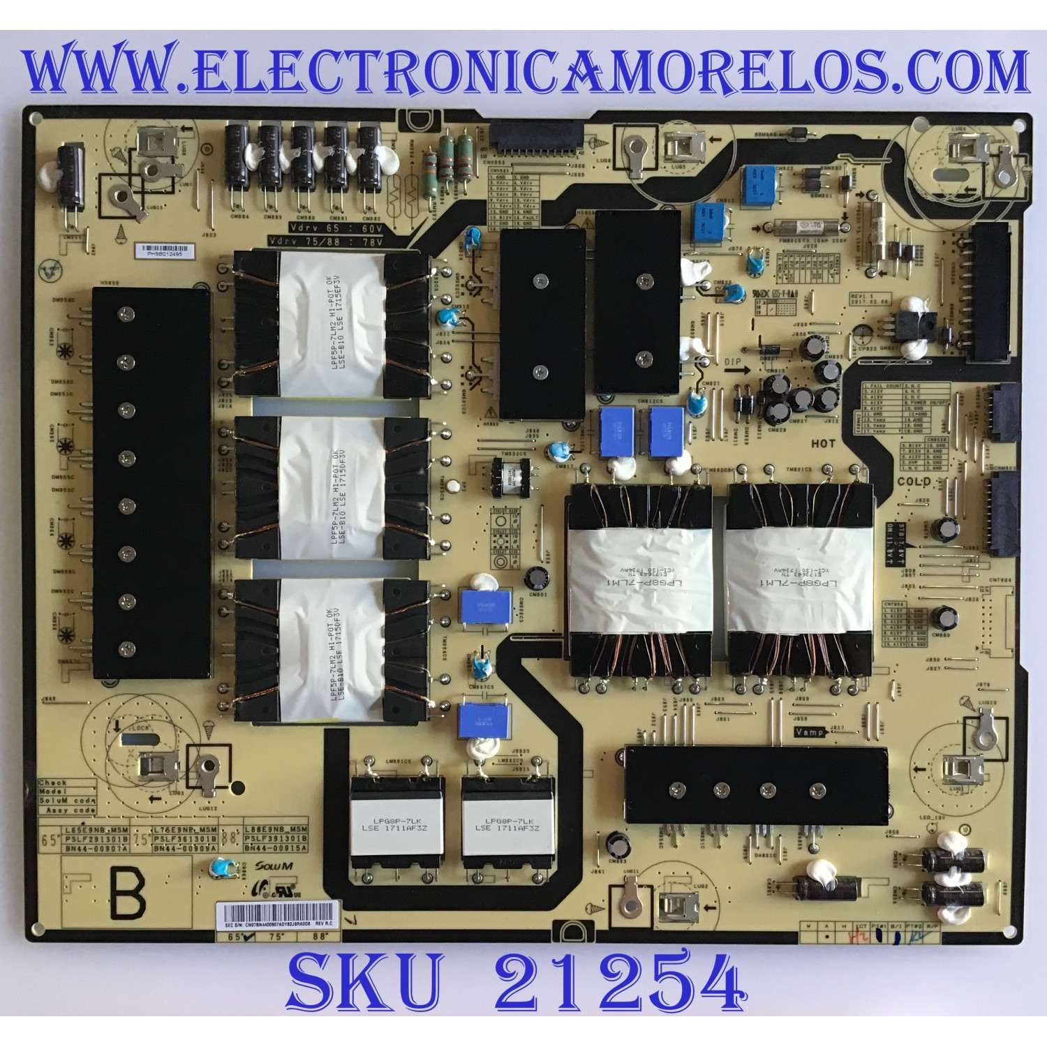FUENTE DE PODER SAMSUNG / BN44-00907A / L65E9NC_MHM / BN4400907A / MODELOS QN65Q9FAMFXZA AB02