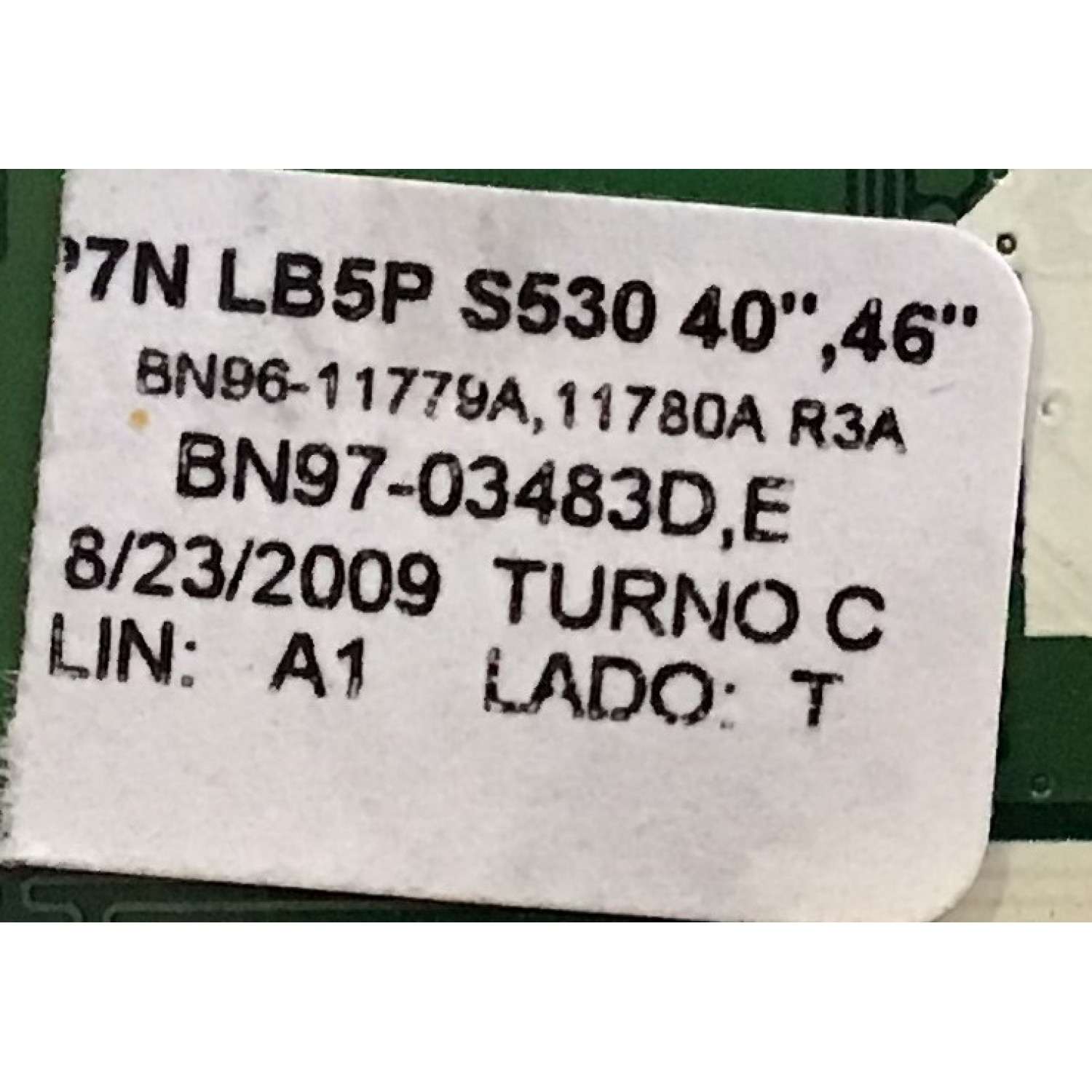 MAIN SAMSUNG / BN96-11780A / BN97-03483D / BN41-01209A / SUSTITUTA BN94-02906C / PANEL V460H1-L05 REV C1 / MODELO LN46B530P7NXZA - Imagen 2