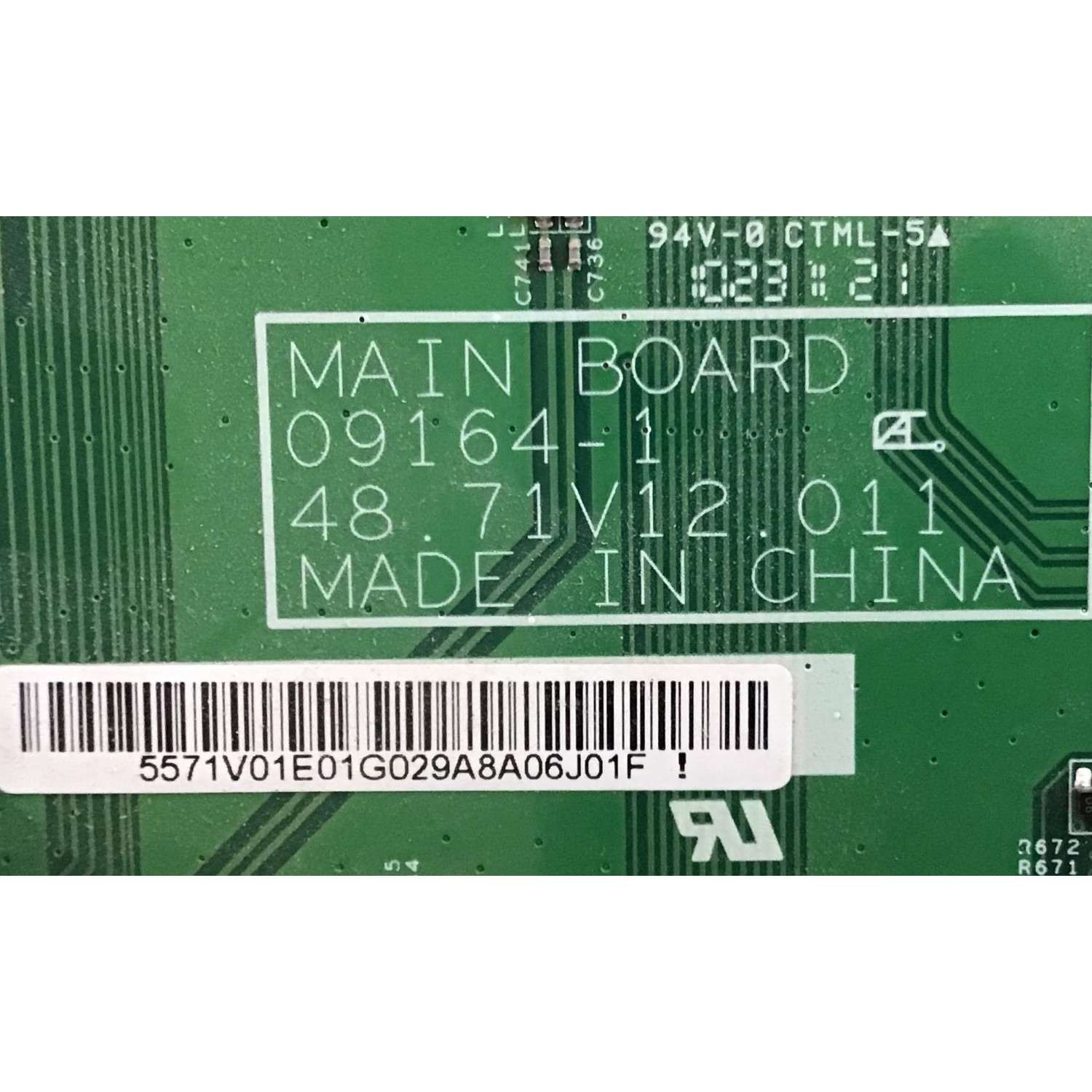 MAIN INSIGNIA / 55.71V01.E01 / 48.71V12.011 / 09164-1 / 5571V01E01 /  PANEL T315HW04 V.4 / MODELOS NS32L450A11 / NS-26L450A11 - Imagen 2