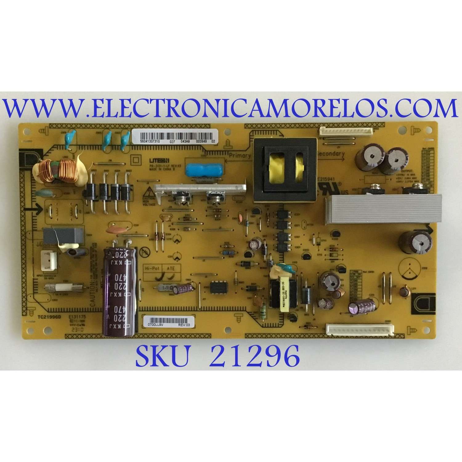 FUENTE DE PODER INSIGNIA / 56.04130.731 / PB3131-1-LF / 5604130731 / PANEL T315HW04 V.4 / MODELOS NS-32L450A11 / NS-26L450A11