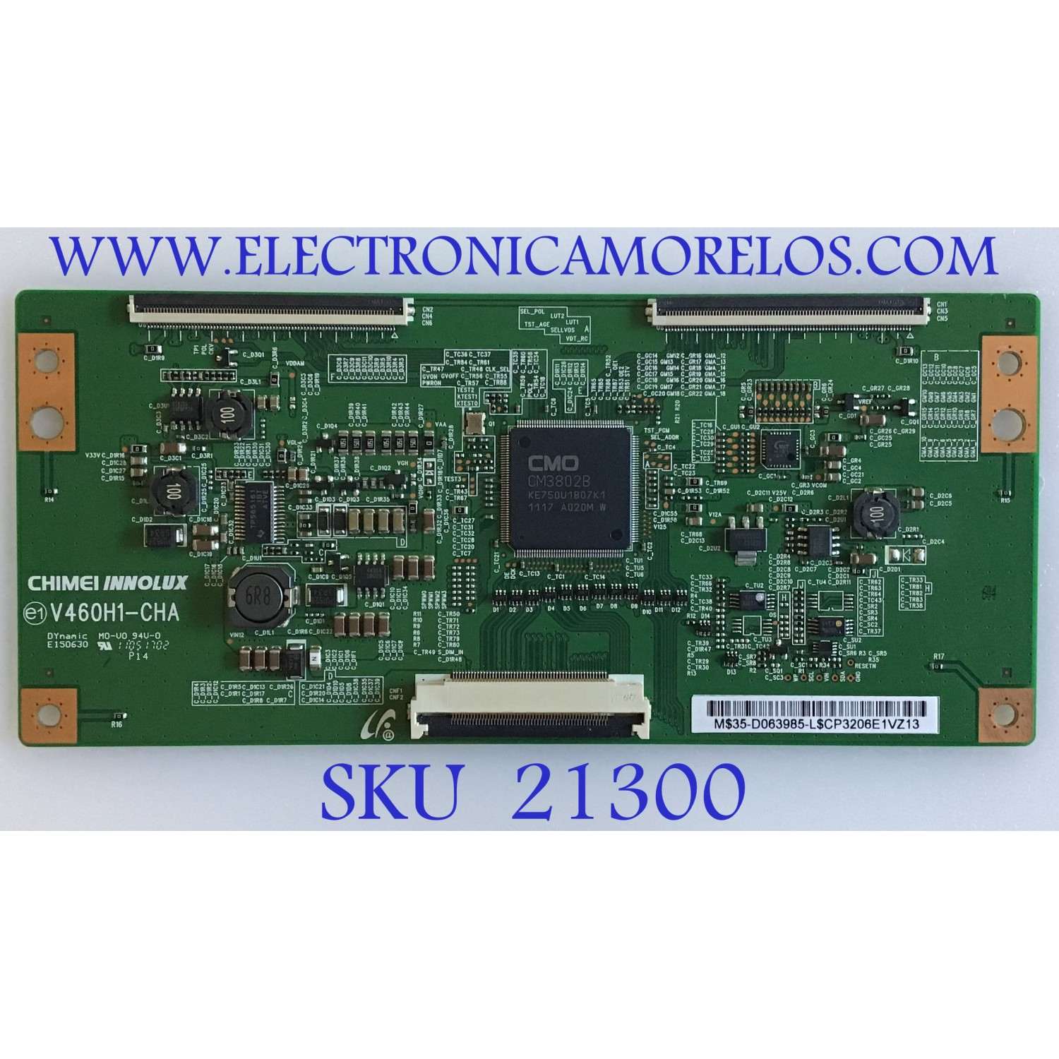 T-CON SAMSUNG / 35-D063985 / V460H1-CHA / PANEL V460H1-LHA Rev.C1 / MODELO LN46D630M3FXZA