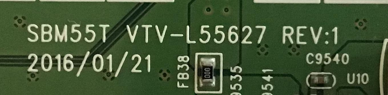 MAIN TOSHIBA / 691V0E00010 / SBM55T VTV-L55627 REV:1 / 631V0E00010 / PANEL K430WDRA / MODELO 43L511U18 - Imagen 2