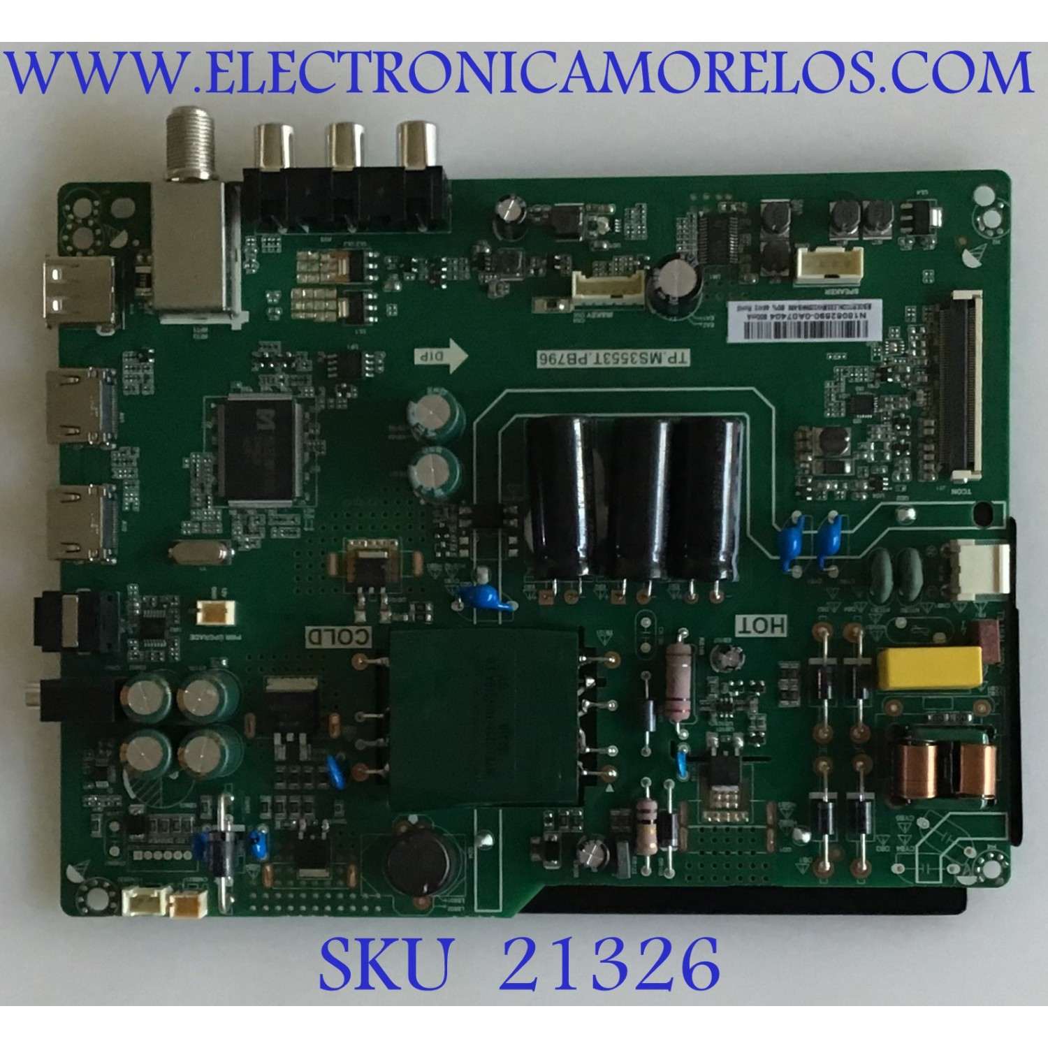 MAIN FUENTE (COMBO) INSIGNIA / 3200538995 / TP.MS3553T.PB796 / N18082890 / PANEL BOEI320WX1-01 / DISPLAY HV320WHB-N86 / MODELO NS-32D220NA18