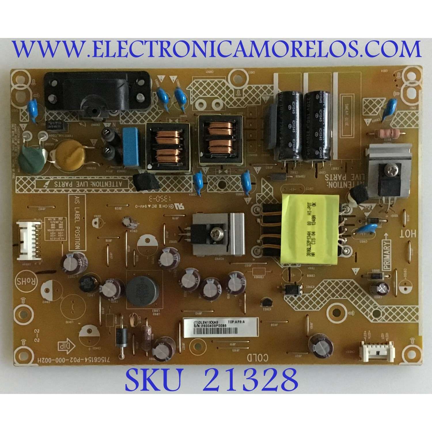FUENTE DE PODER SHARP / PLTVDL241XXA9 / 715G6154-P02-000-002H / DL241XXA9 / PANEL TPT315B5-HVN01 / MODELO LC-32LB150U