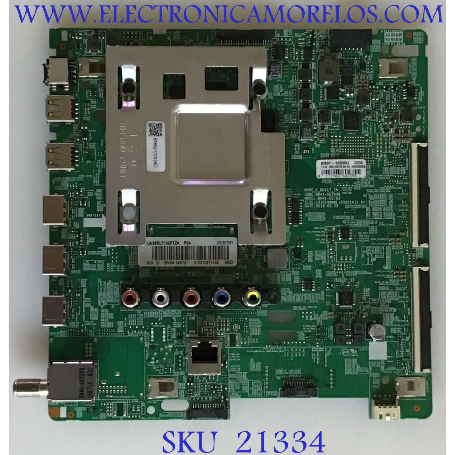 MAIN PARA TV SAMSUNG 4K·UHD·HDR / NUMERO DE PARTE BN94-14872F / BN41-02703B / BN97-15630G / BN9414872F / PANEL CY-NN058HGPV1H / MODELOS UN58RU710D / UN58RU710DFXZA YA08 / UN58RU7100 / UN58RU7100FXZA