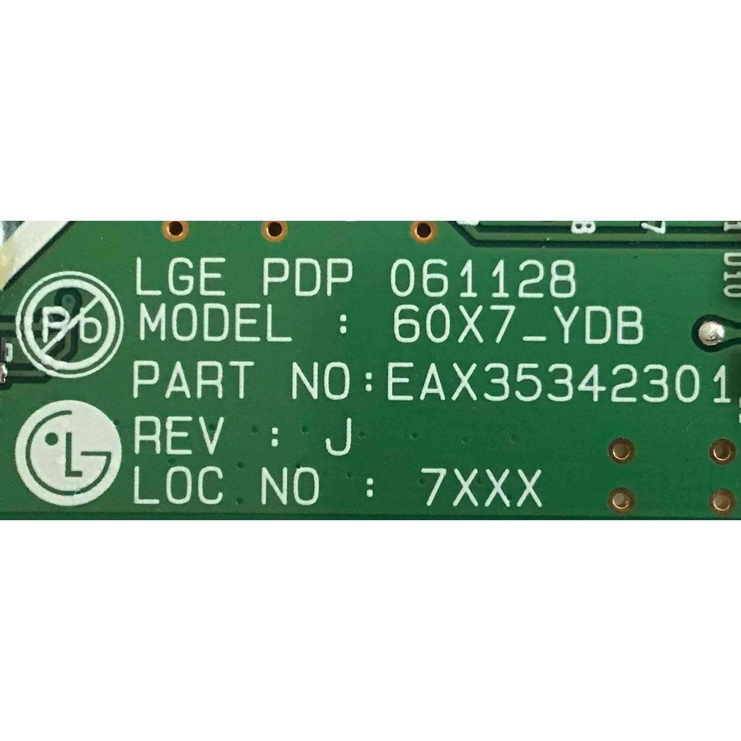 BUFFER LG / EBR30166901 / EAX35342301 /PANEL PDP60X70000 / MODELOS 60PB4DT-UB AUSLLJR / 60PC1D-UE AUSLLJR  / 60PM4M-WA 60PB4DA-UA AUSLLJR / 60PB4DA-UA AUSLLJR / 60XP10 / P606Y2 - Imagen 3