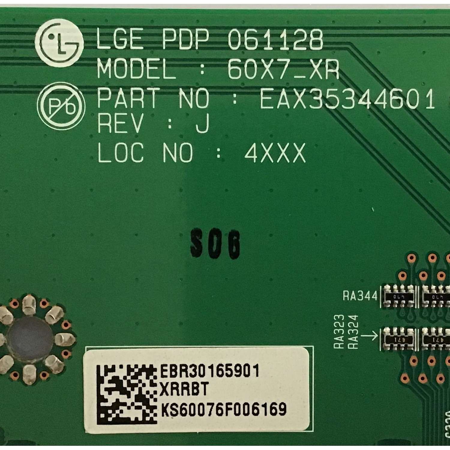 BUFFER LG / EBR30165901 / EAX35344601 /PANEL PDP60X70000 / MODELOS 60PB4DT-UB AUSLLJR / 60PC1D-UE AUSLLJR / 60PM4M-WA / 60PB4DA-UA AUSLLJR / 60XP10 / P606Y2 - Imagen 2