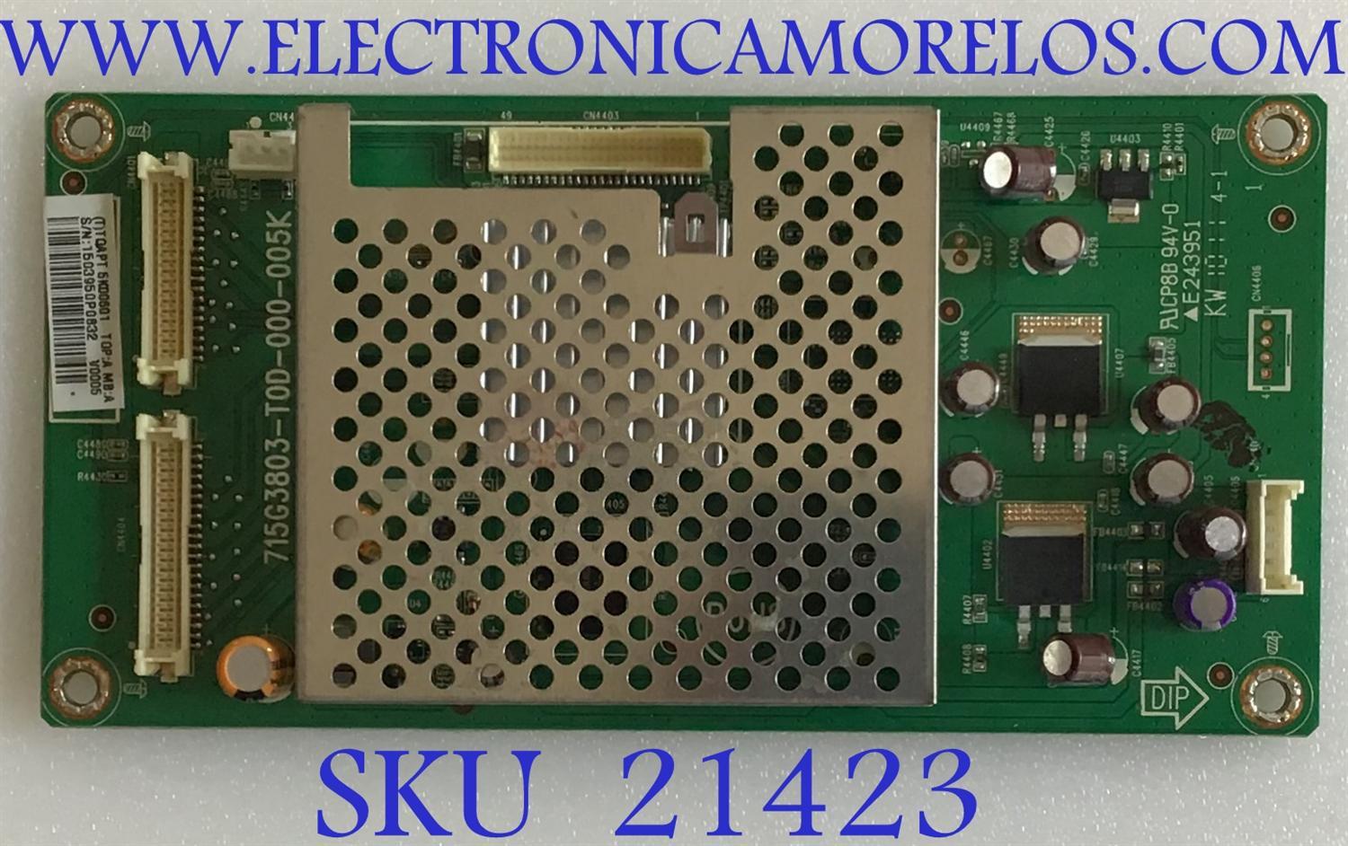 TARJETA PC VIZIO / TQACB5K00601 / 715G3803-T0D-000-005K / (T)TQACB5K00601 / PANEL LC370WUD(SC)(BI) / MODELO E371VA LTMPHY