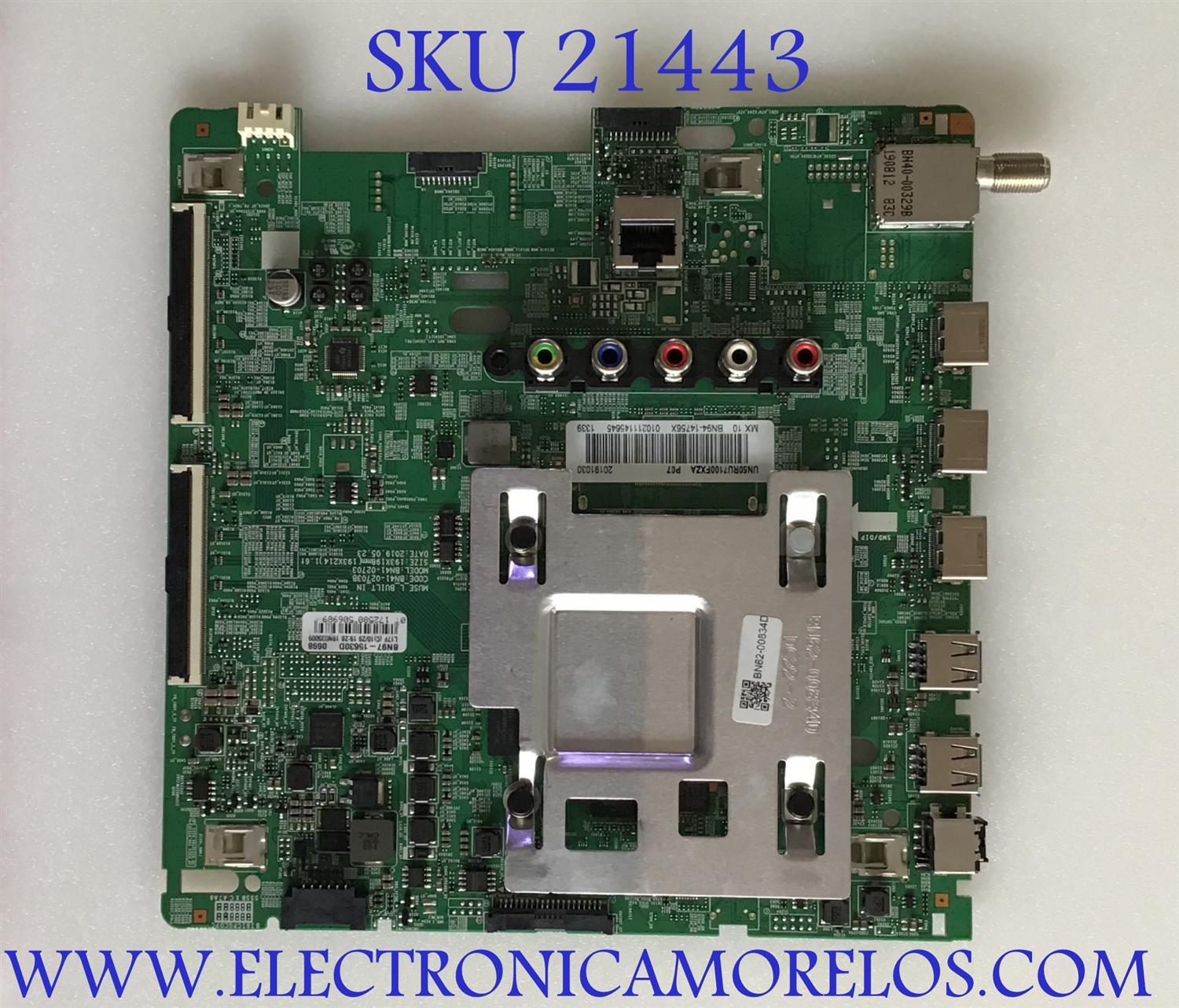 MAIN PARA TV SAMSUNG 4K·UHD·HDR ((SMART TV)) / NUMERO DE PARTE BN94-14756X / BN97-15630D / BN41-02703B / BN9414756X / PANEL CY-NN050HGCV1H / MODELOS UN50RU7100 / UN50RU7100FXZA XA05 / UN50RU7100FXZA XA07